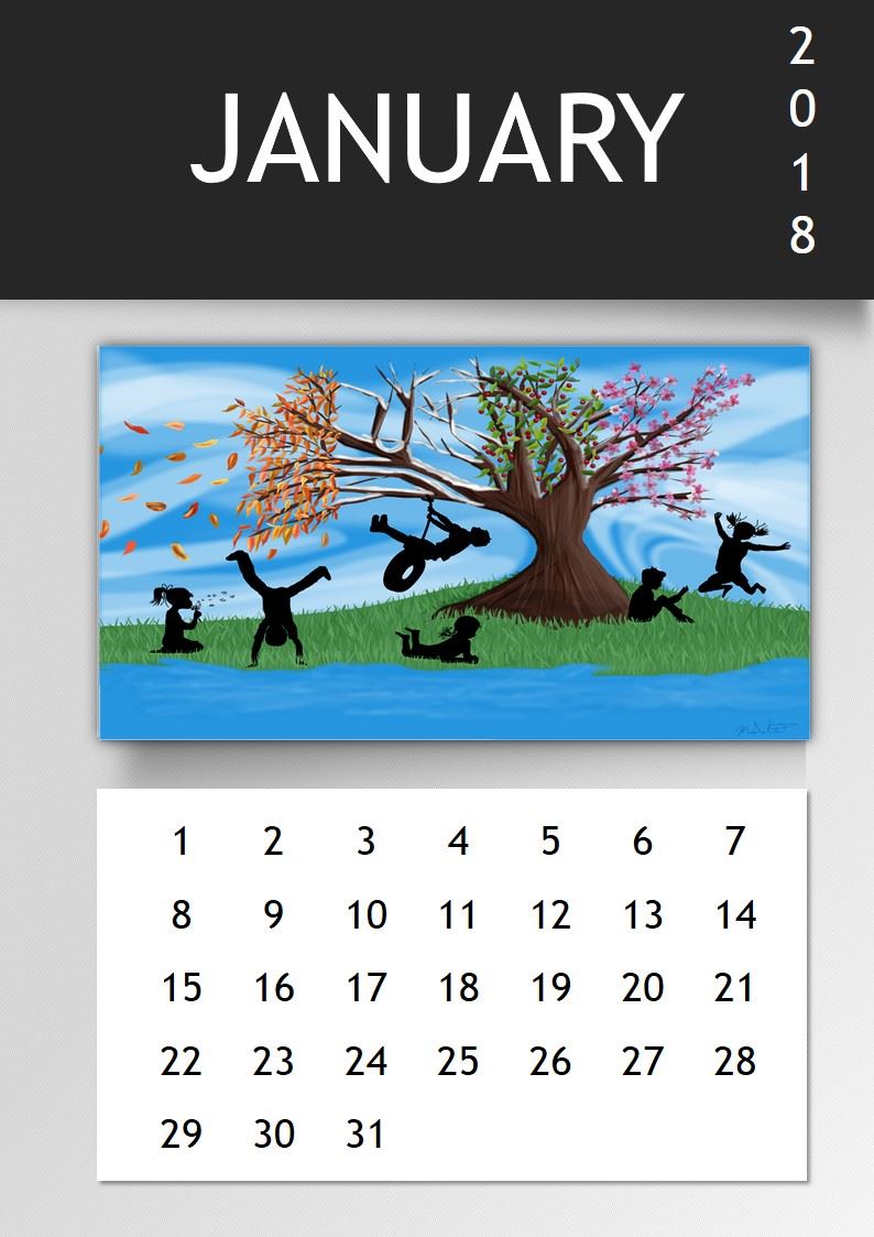 photo calendar template voorbeeld afbeelding 