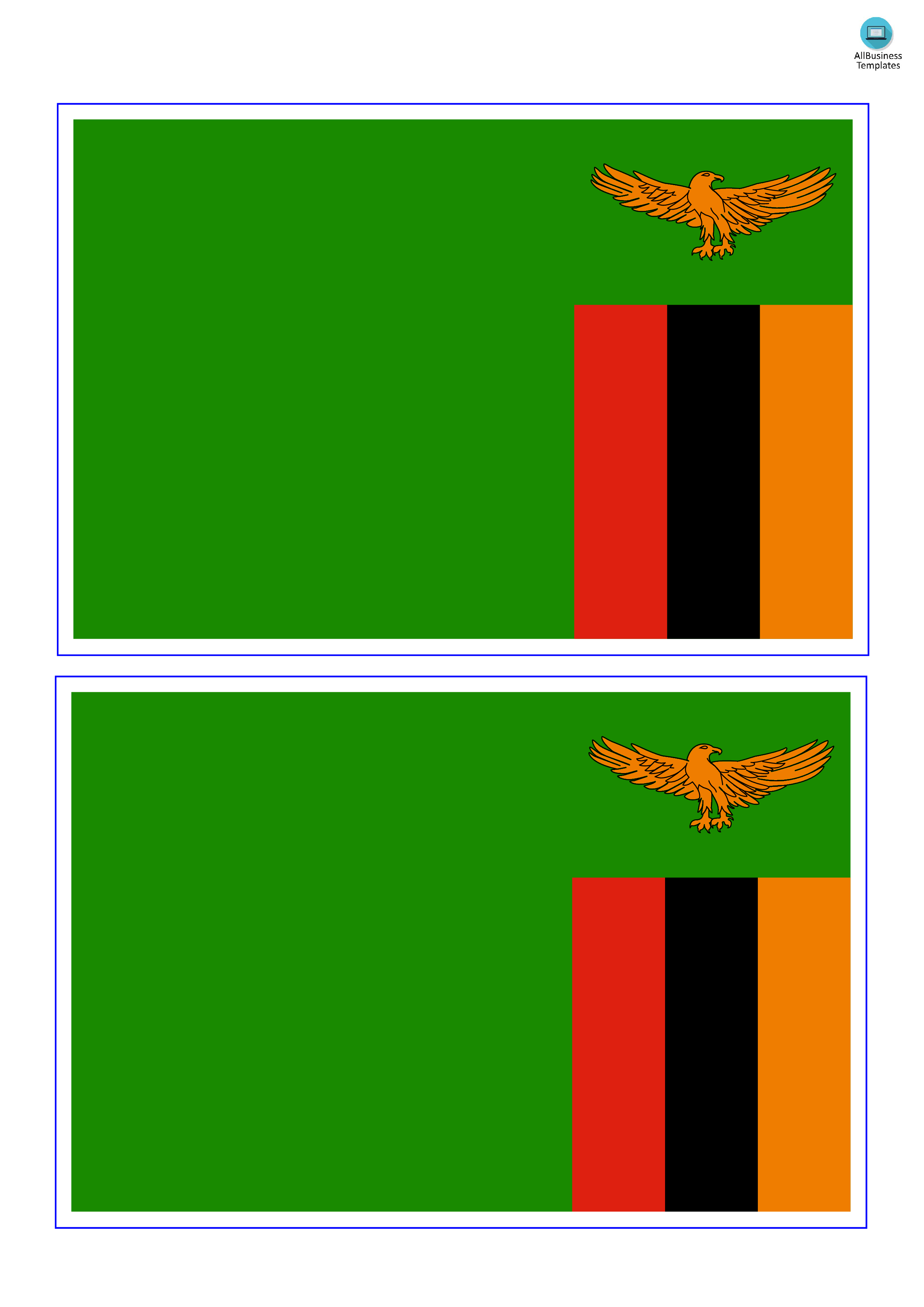 zambia printable flag template voorbeeld afbeelding 