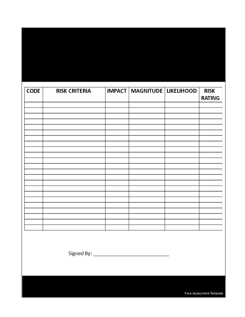 project risk assessment template