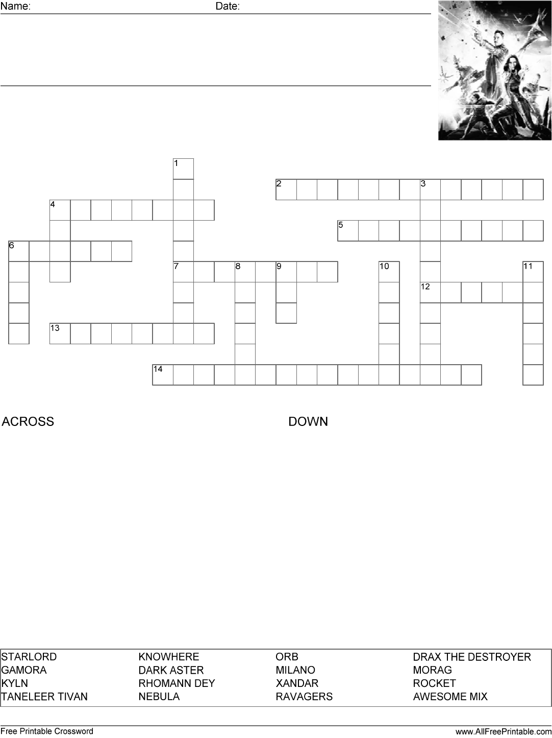 Preview Guardians Of The Galaxy Crossword Game Preview Guardians Of The Galaxy Crossword Game