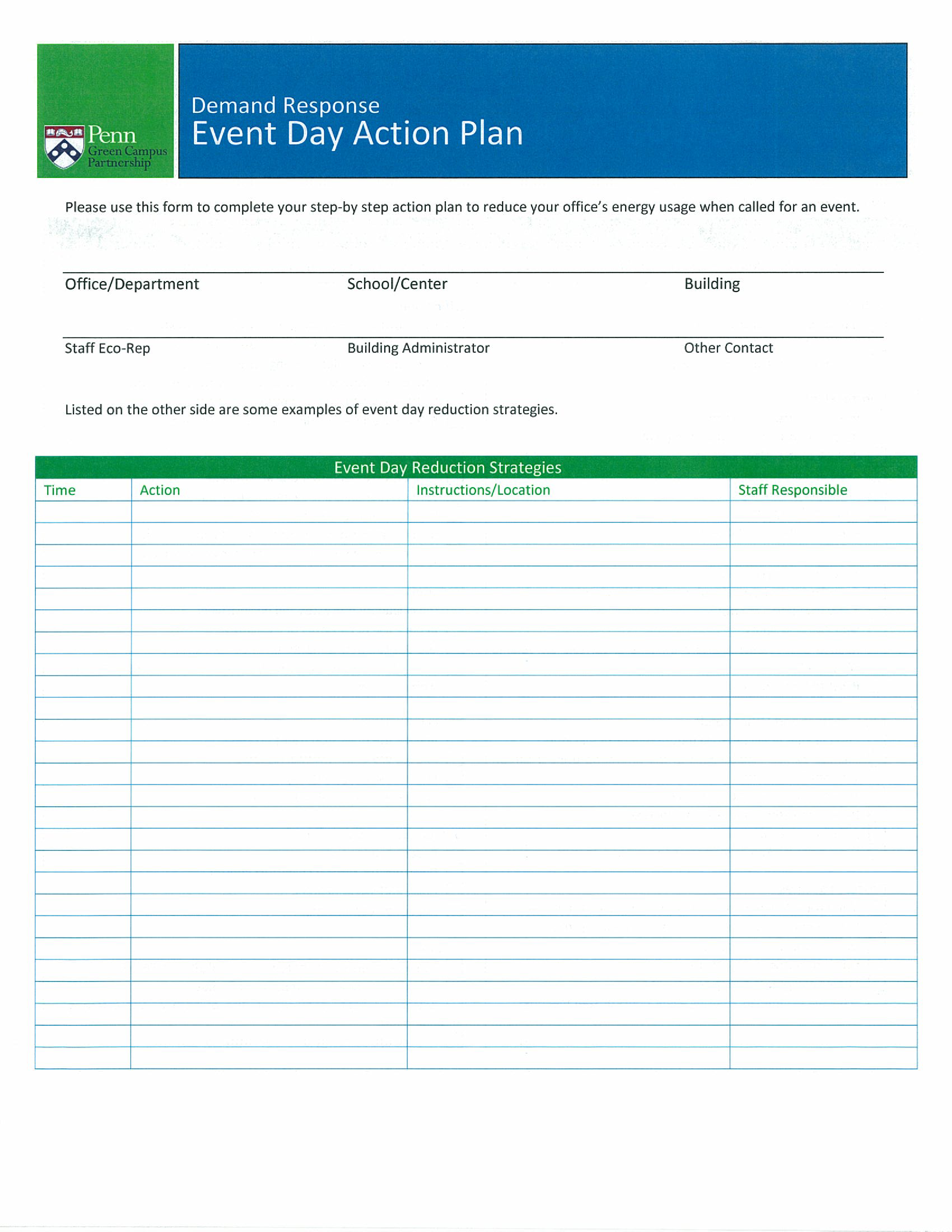 event action plan format voorbeeld afbeelding 