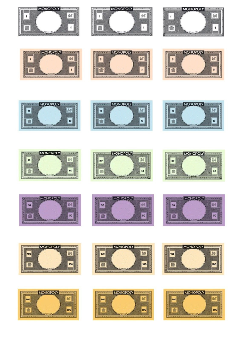 Monopoly Money Own Face Templates at