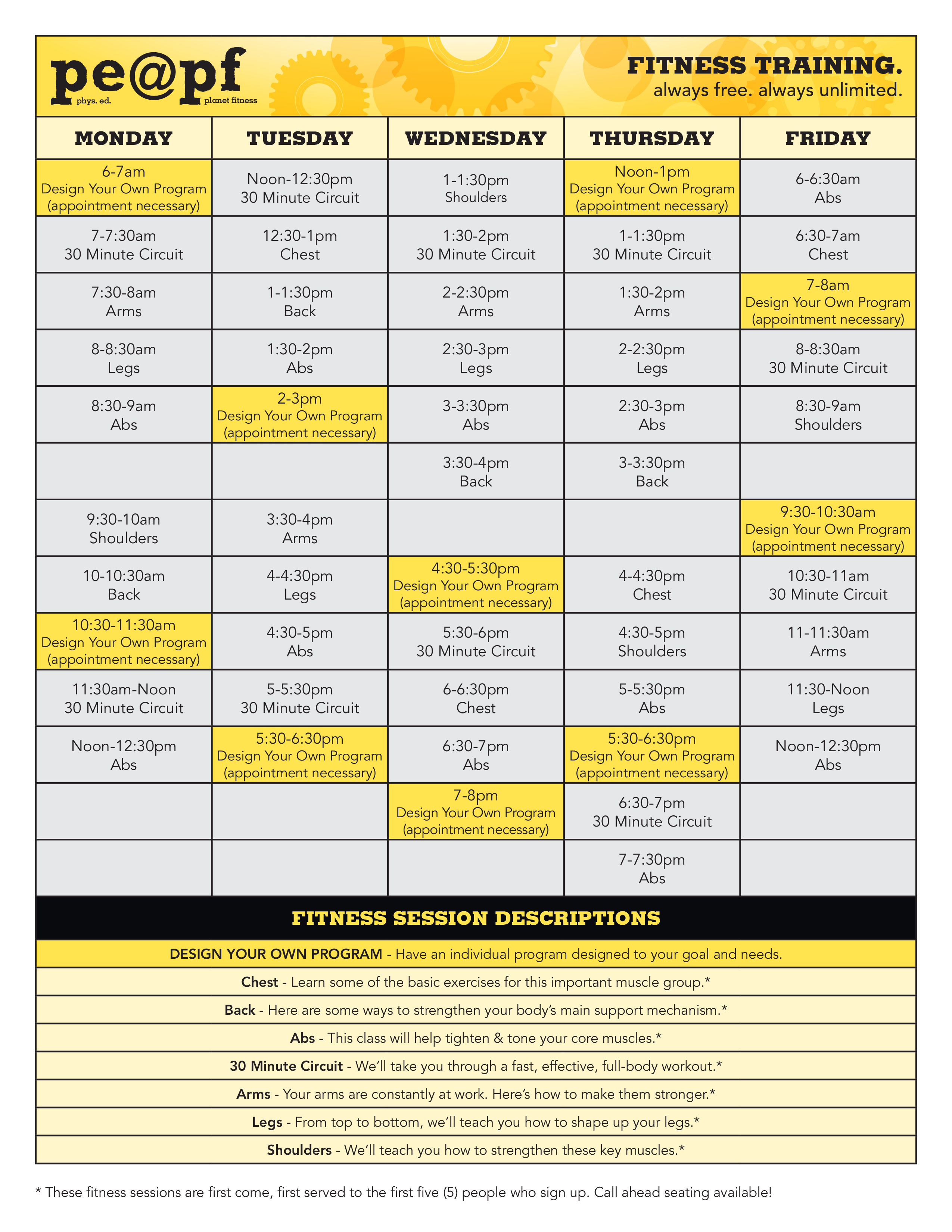 Fitness Training Calendar Templates at