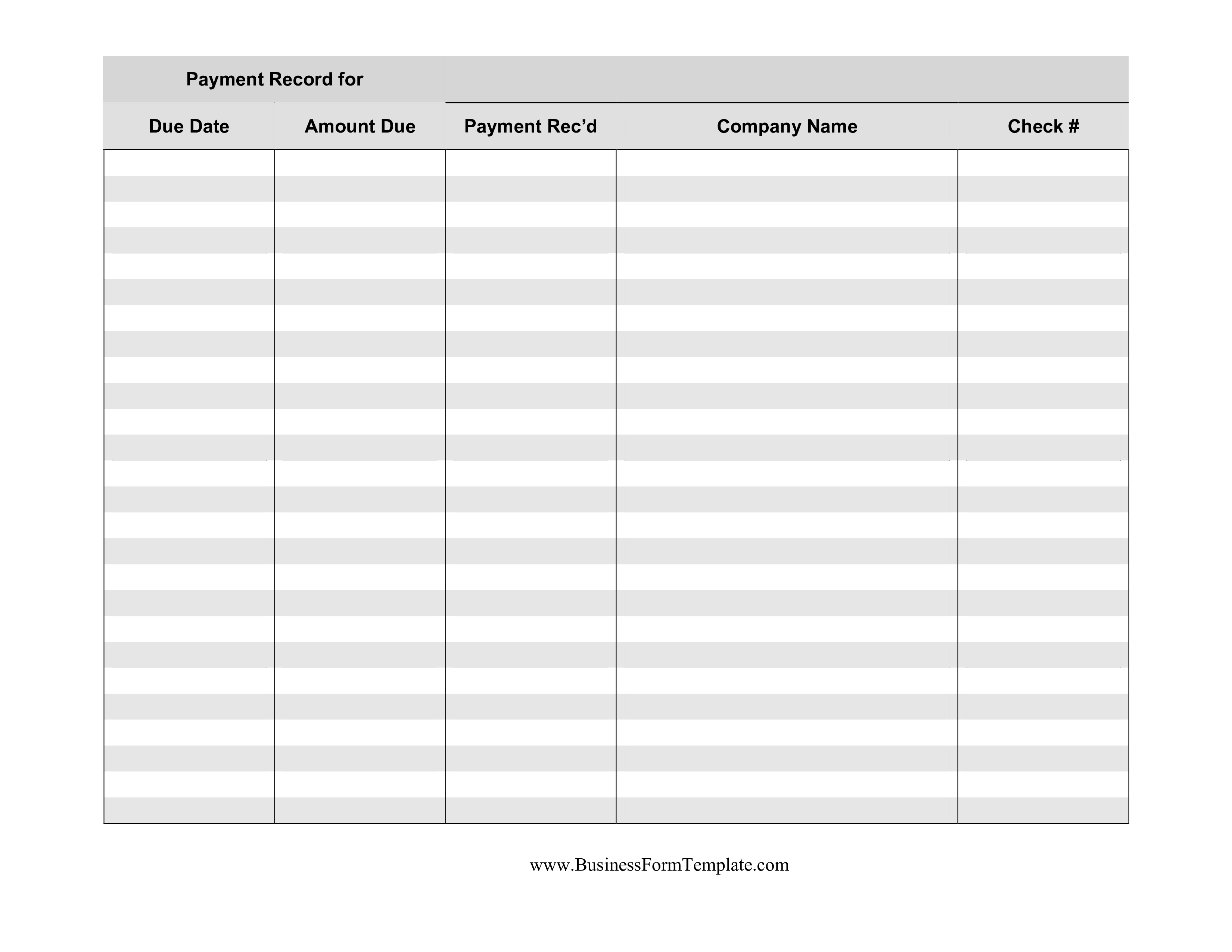 customer payment log modèles