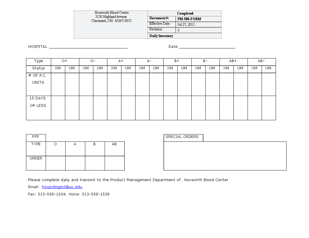 hospital daily inventory plantilla imagen principal