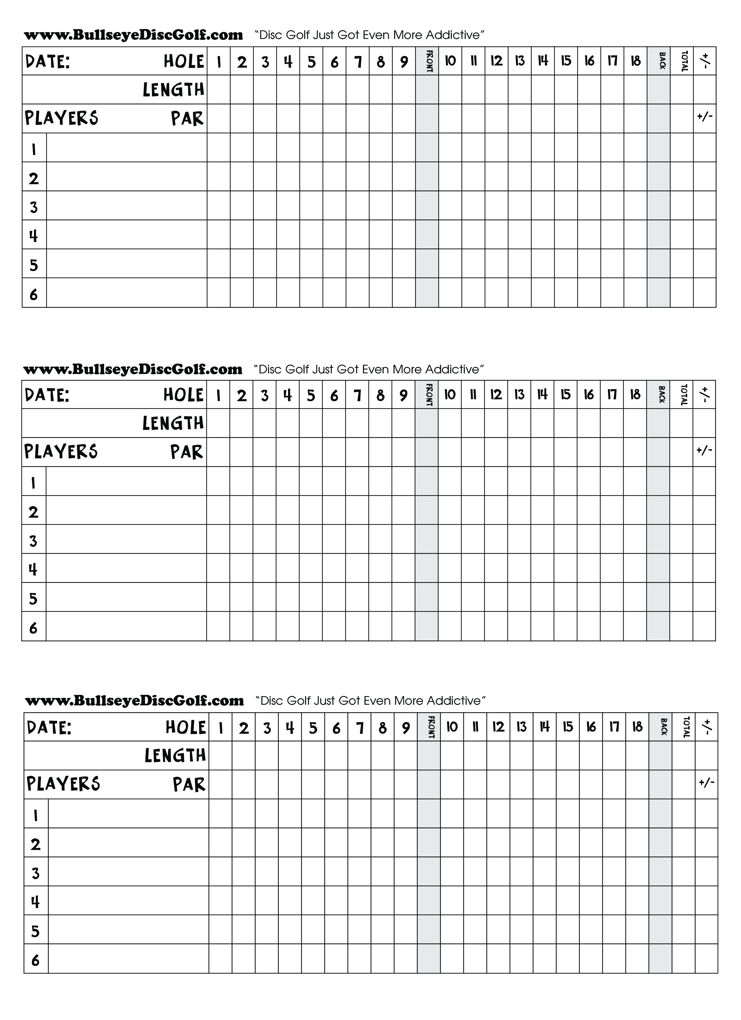 Printable Blank Golf Scorecard Template - Printable Word Searches