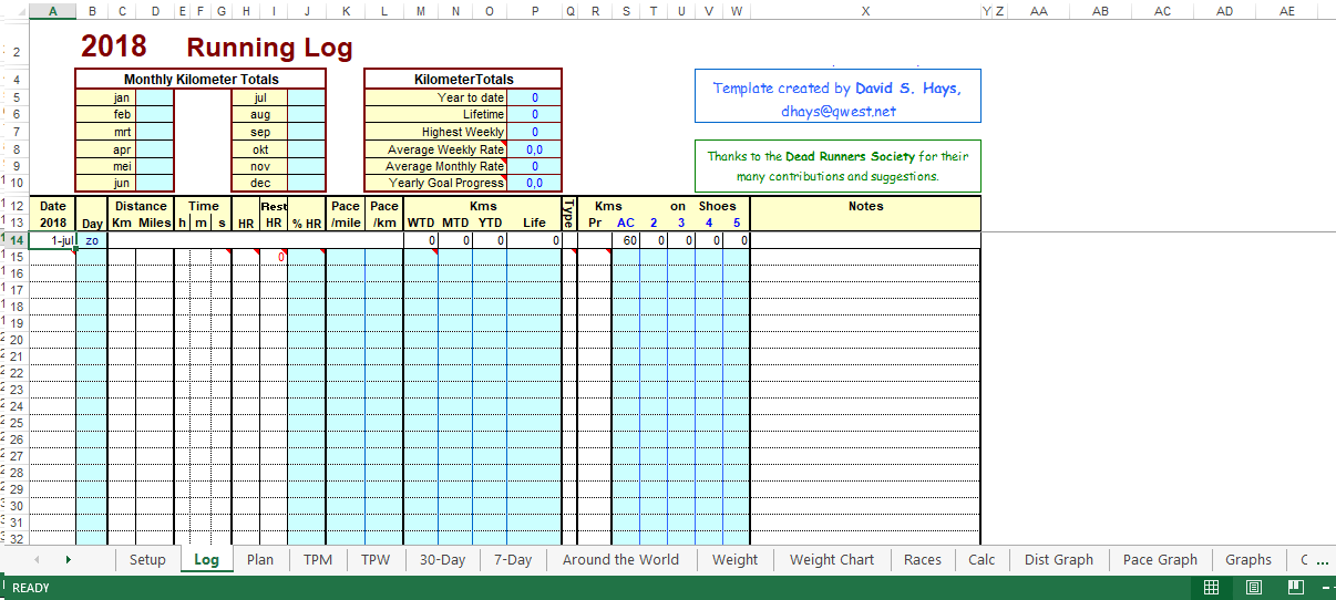 2019 Running Log kms main image