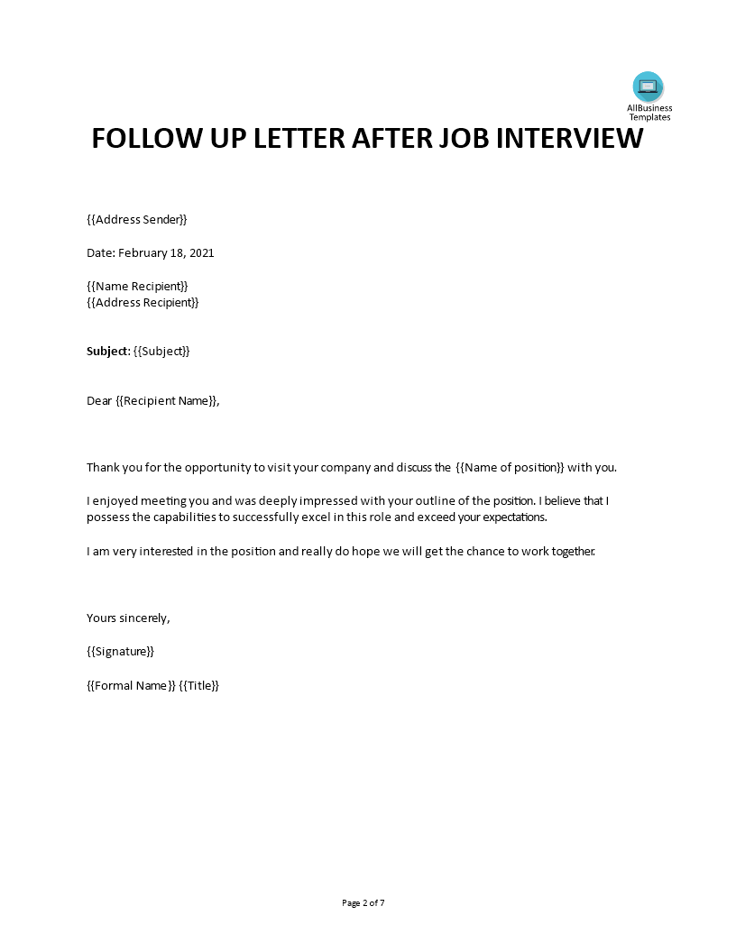 Kostenloses Thank You Email After Second Job Interview