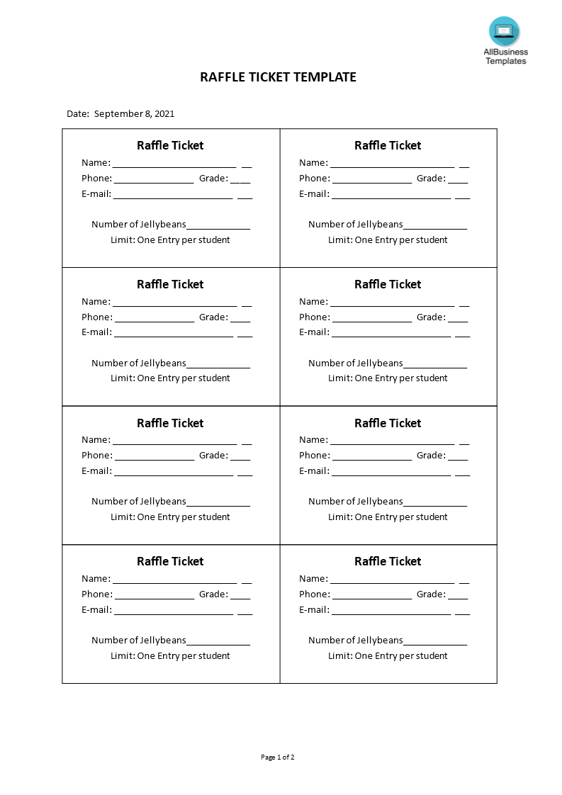 raffle ticket template template