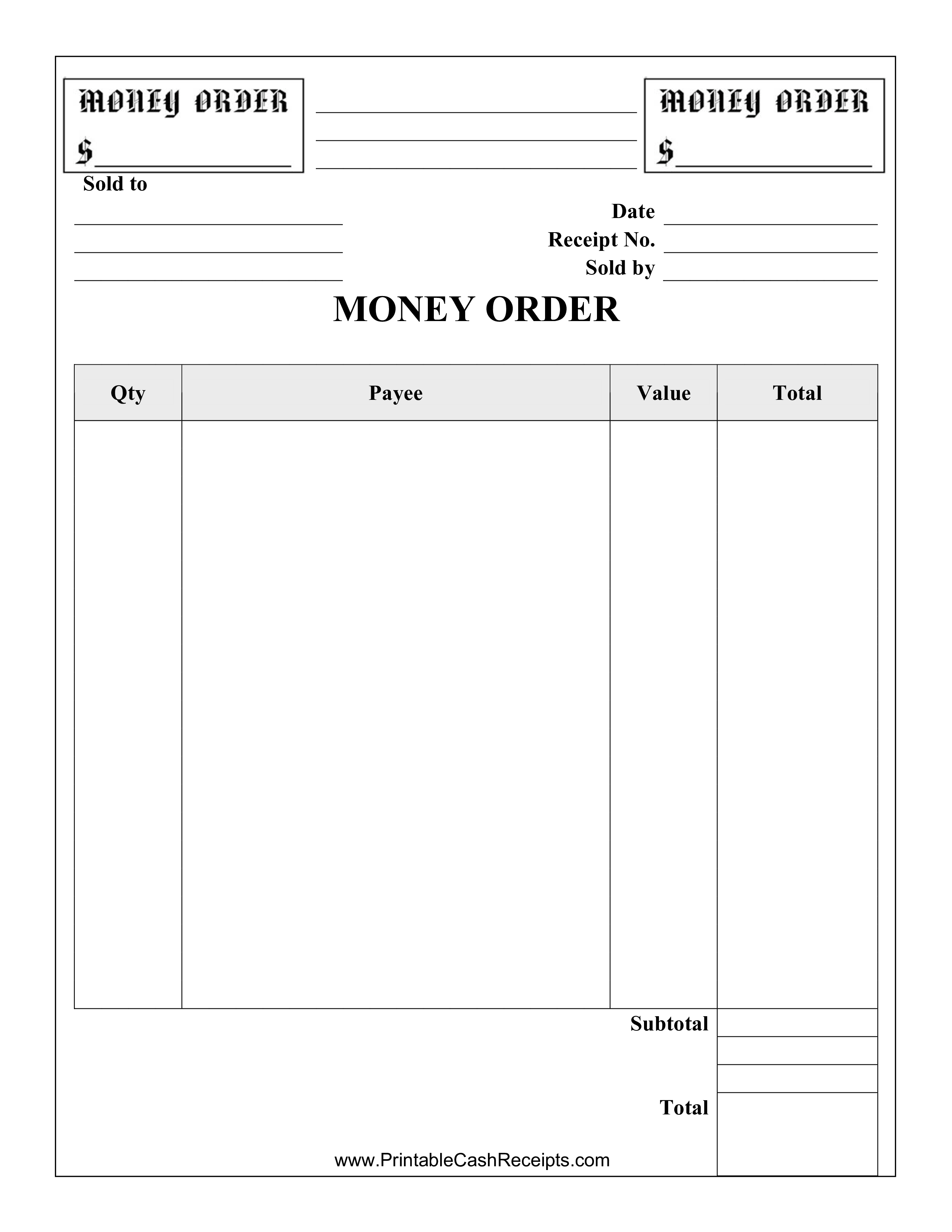 Money Order Receipt main image