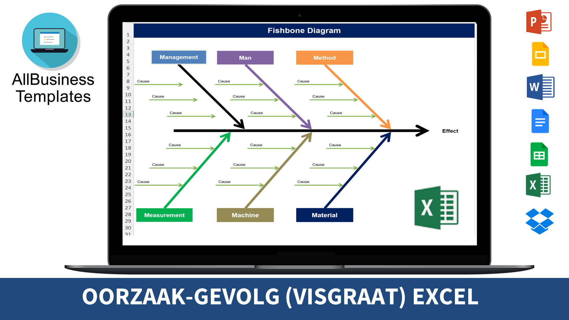 Visgraatdiagram Excel Template 模板