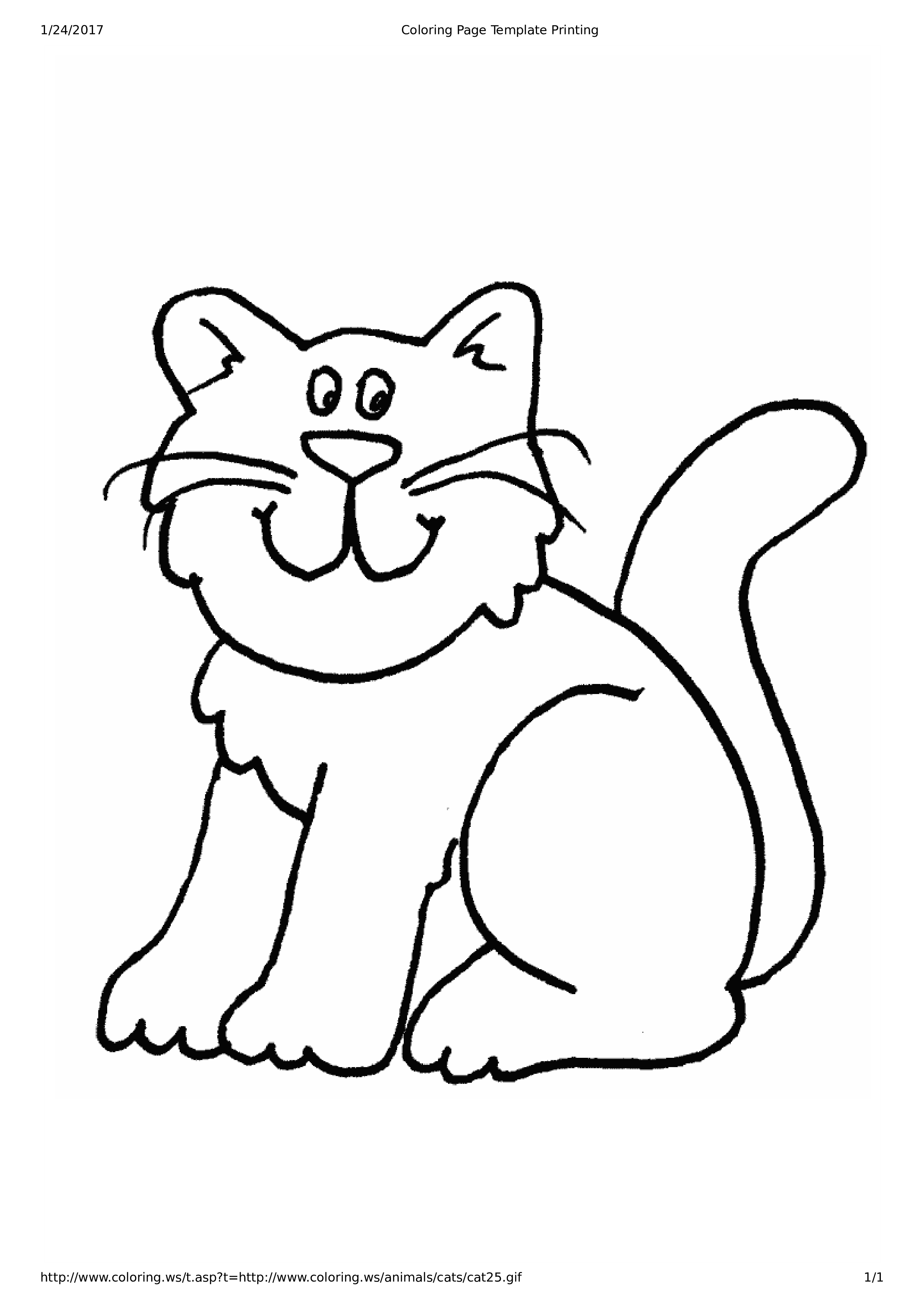 cat coloring page for kid's template