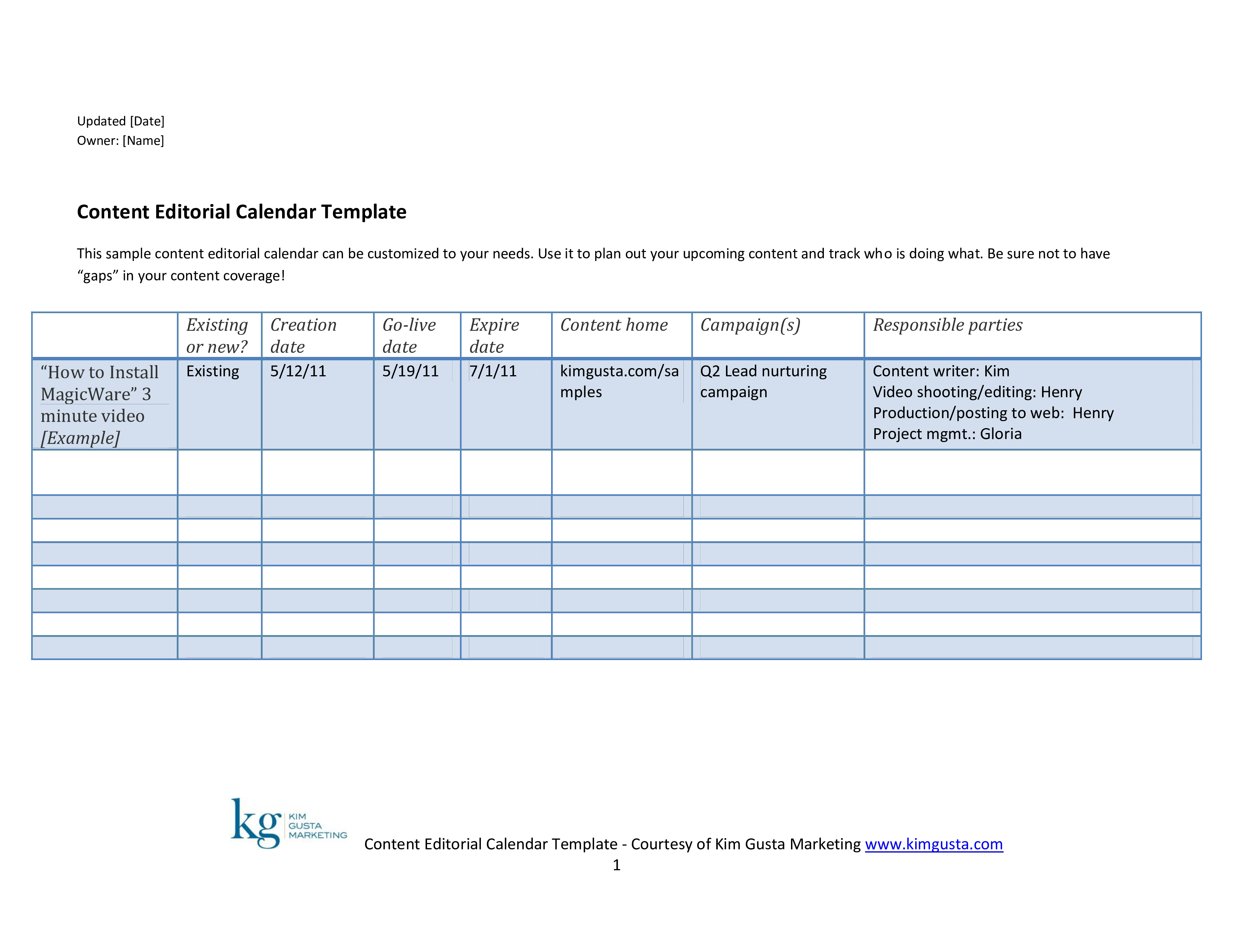 editorial content calendar template