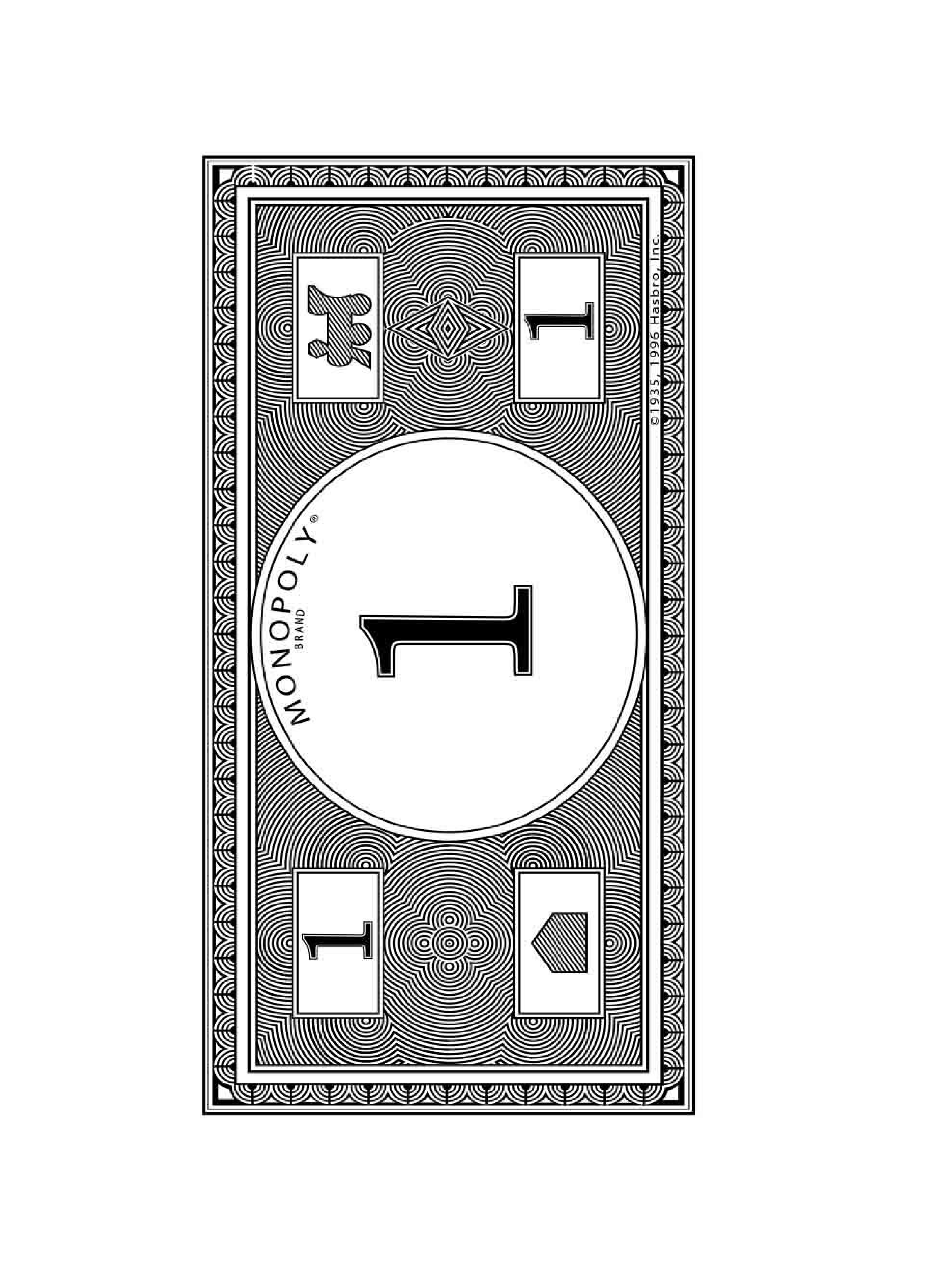 Printable 1 Dollar Monopoly Money Templates at