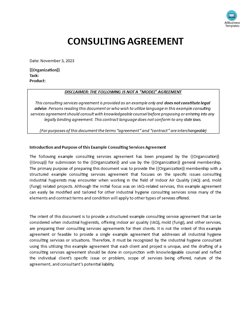 consulting agreement template