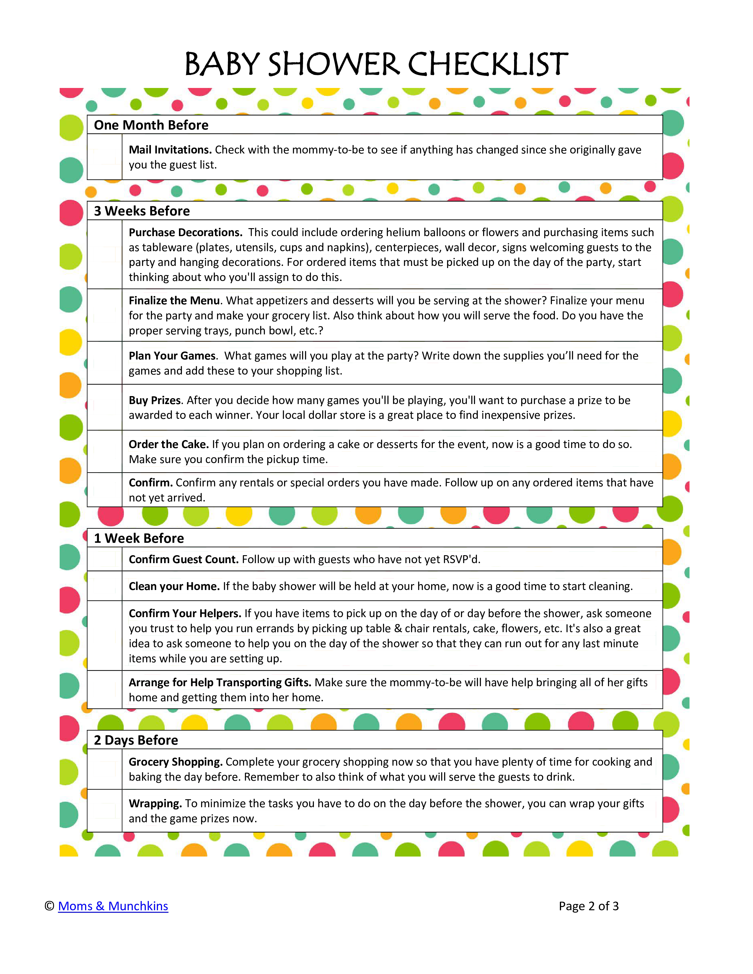 Gratis Baby Shower Gift Received List