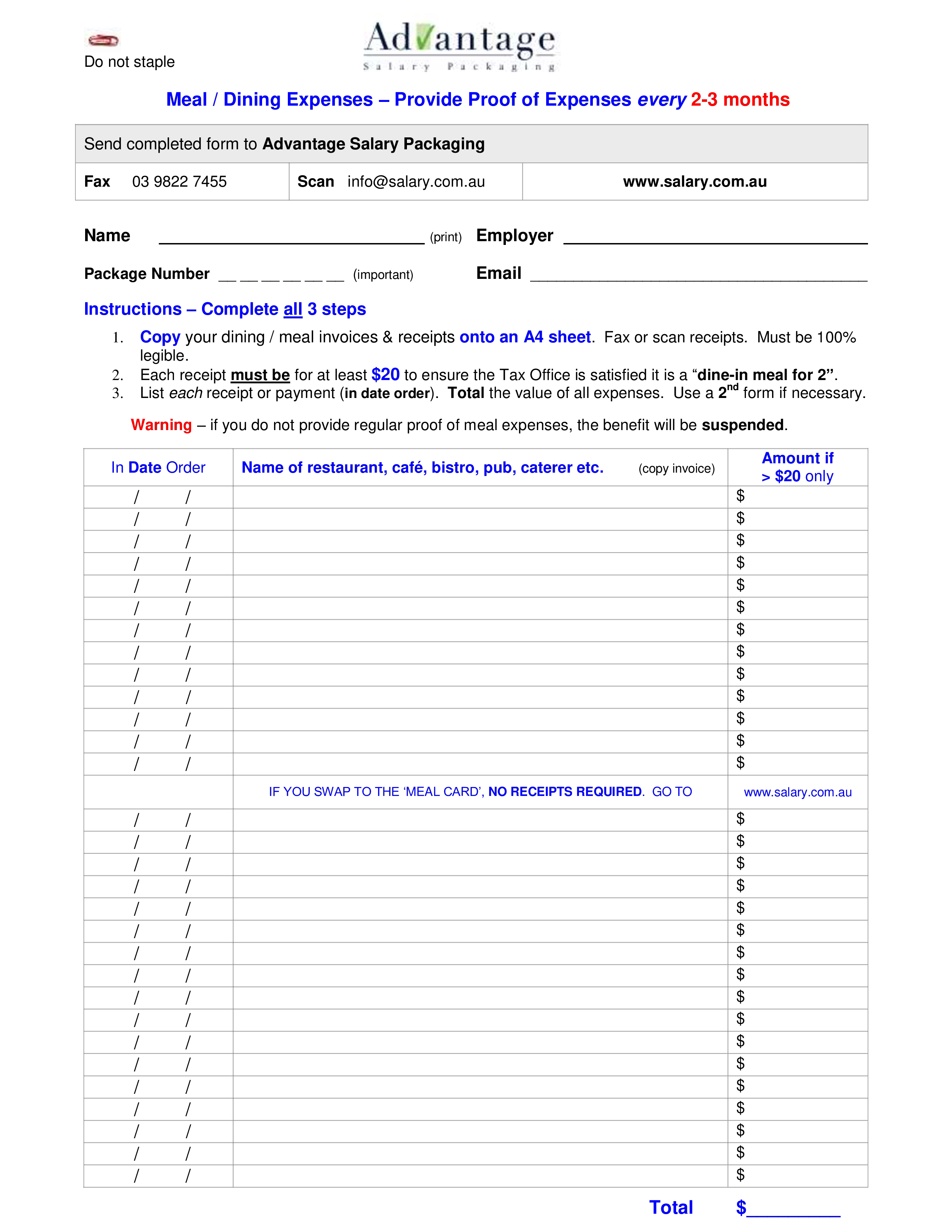 Restaurant Receipt Sample main image