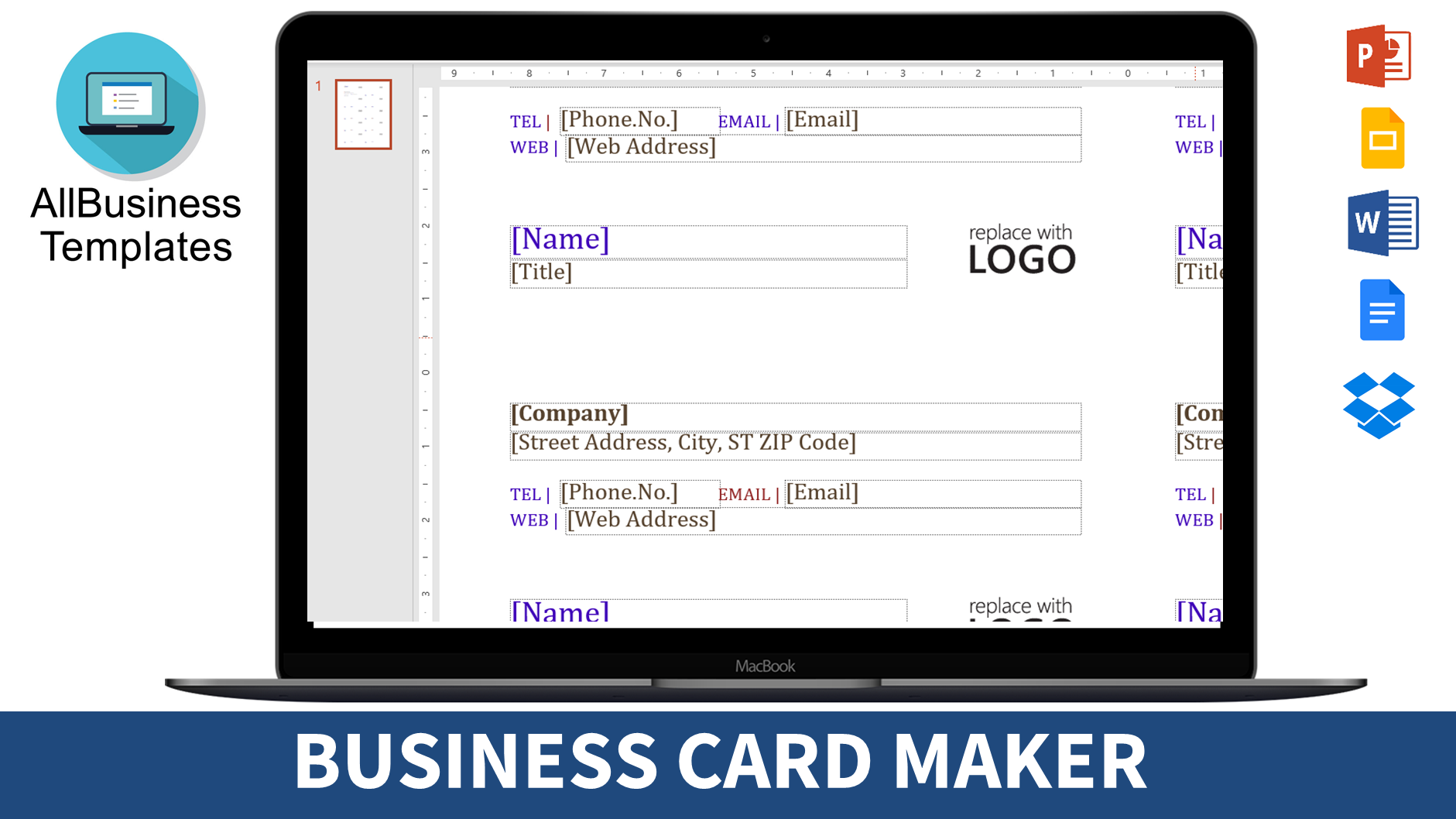 free business cards voorbeeld afbeelding 