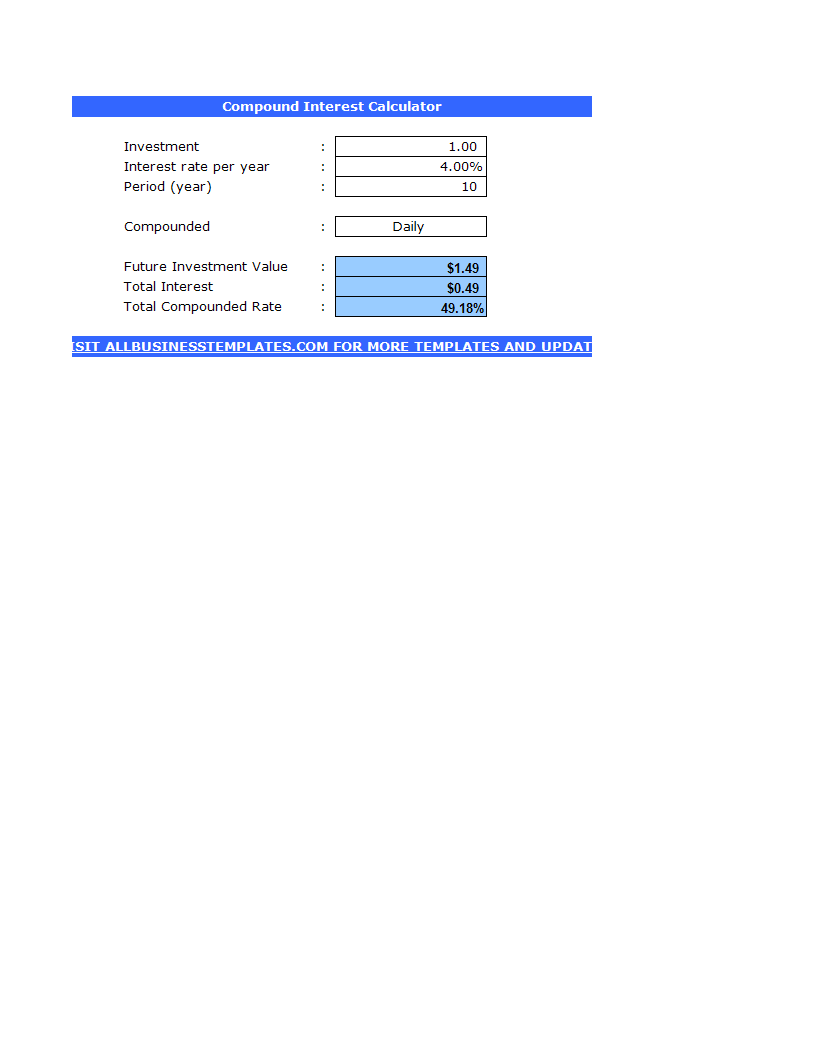 Compound Interest Calculator 模板