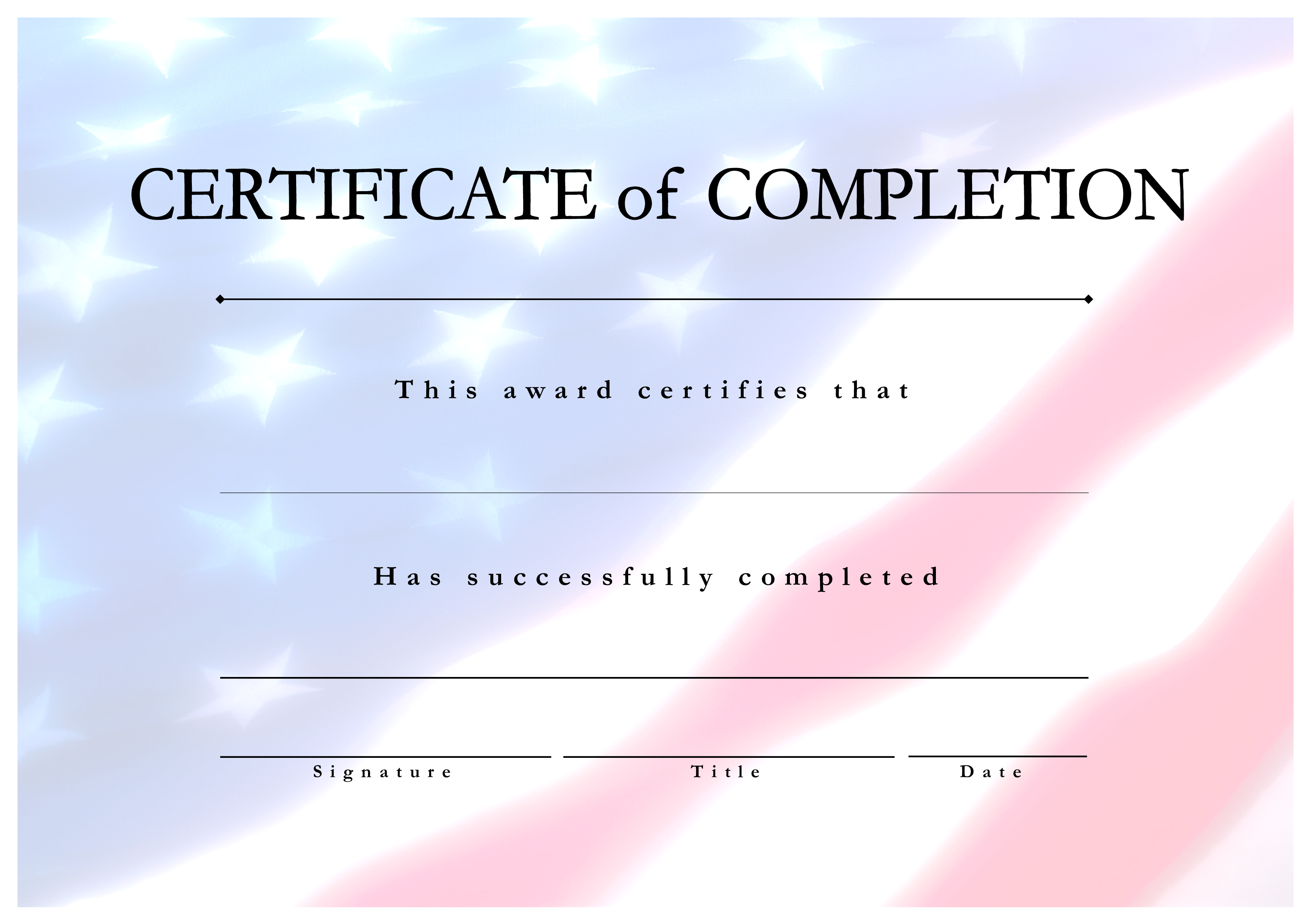 Certificate Of Completion USA project main image