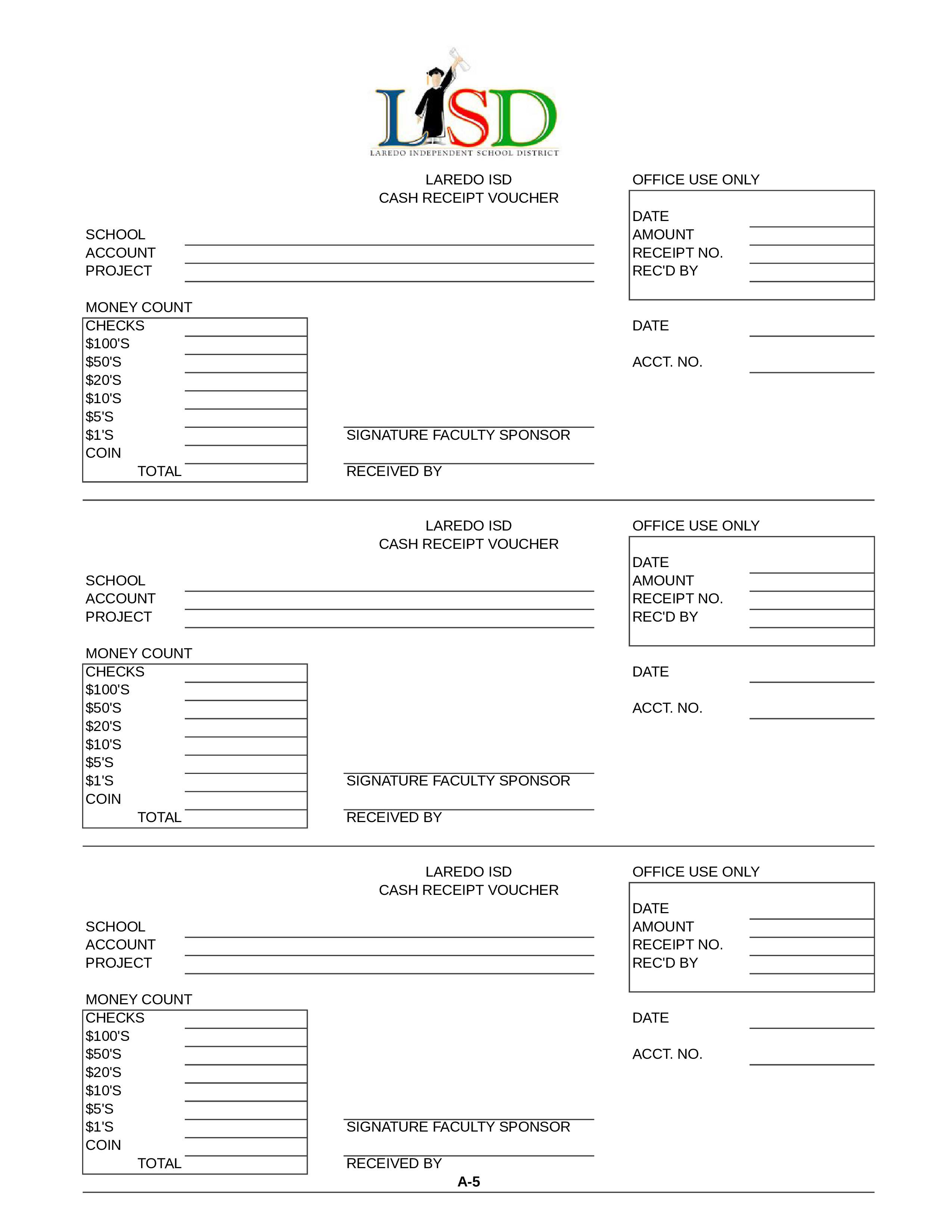 school cash template