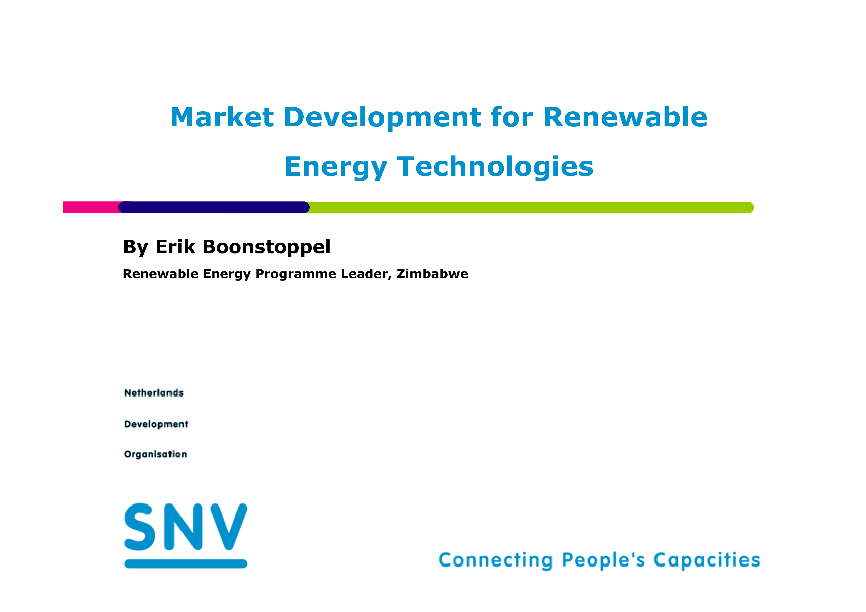 renewable energy market development modèles