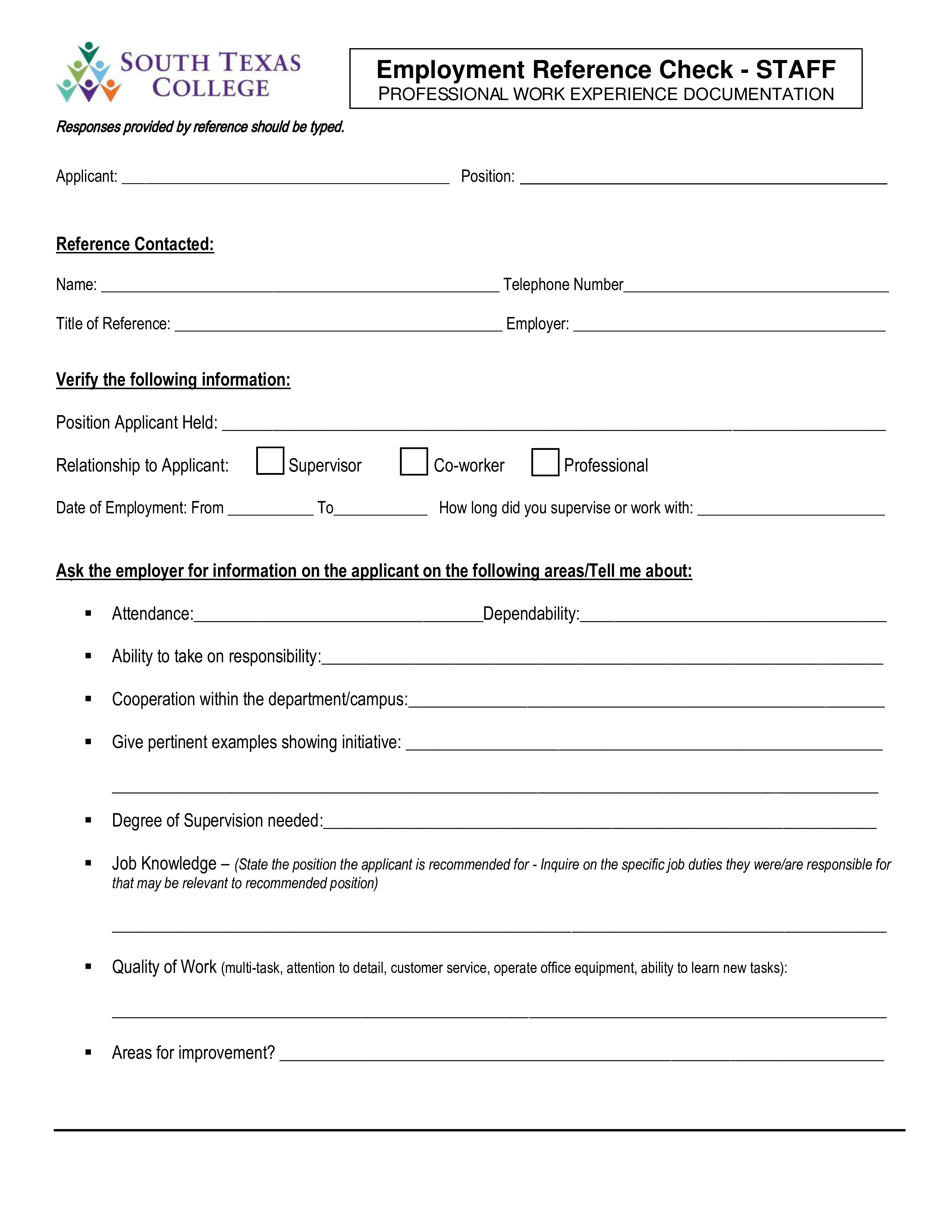 employment reference check form Hauptschablonenbild