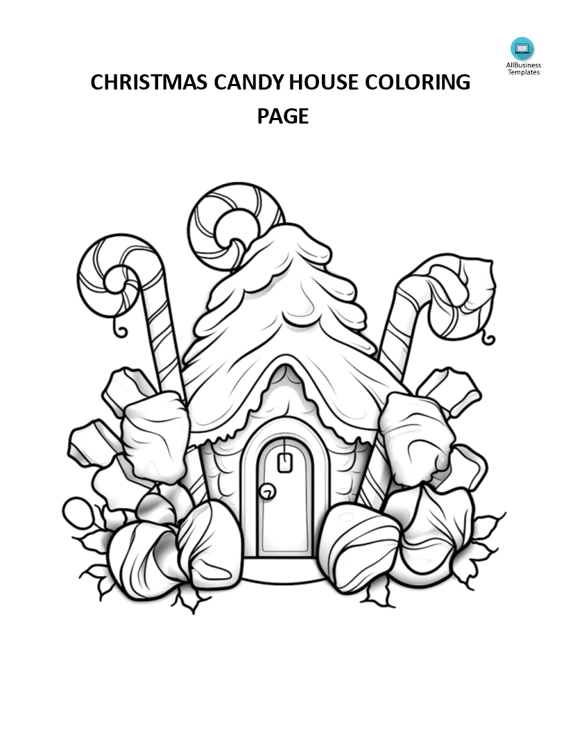 Gingerbread house coloring page 模板
