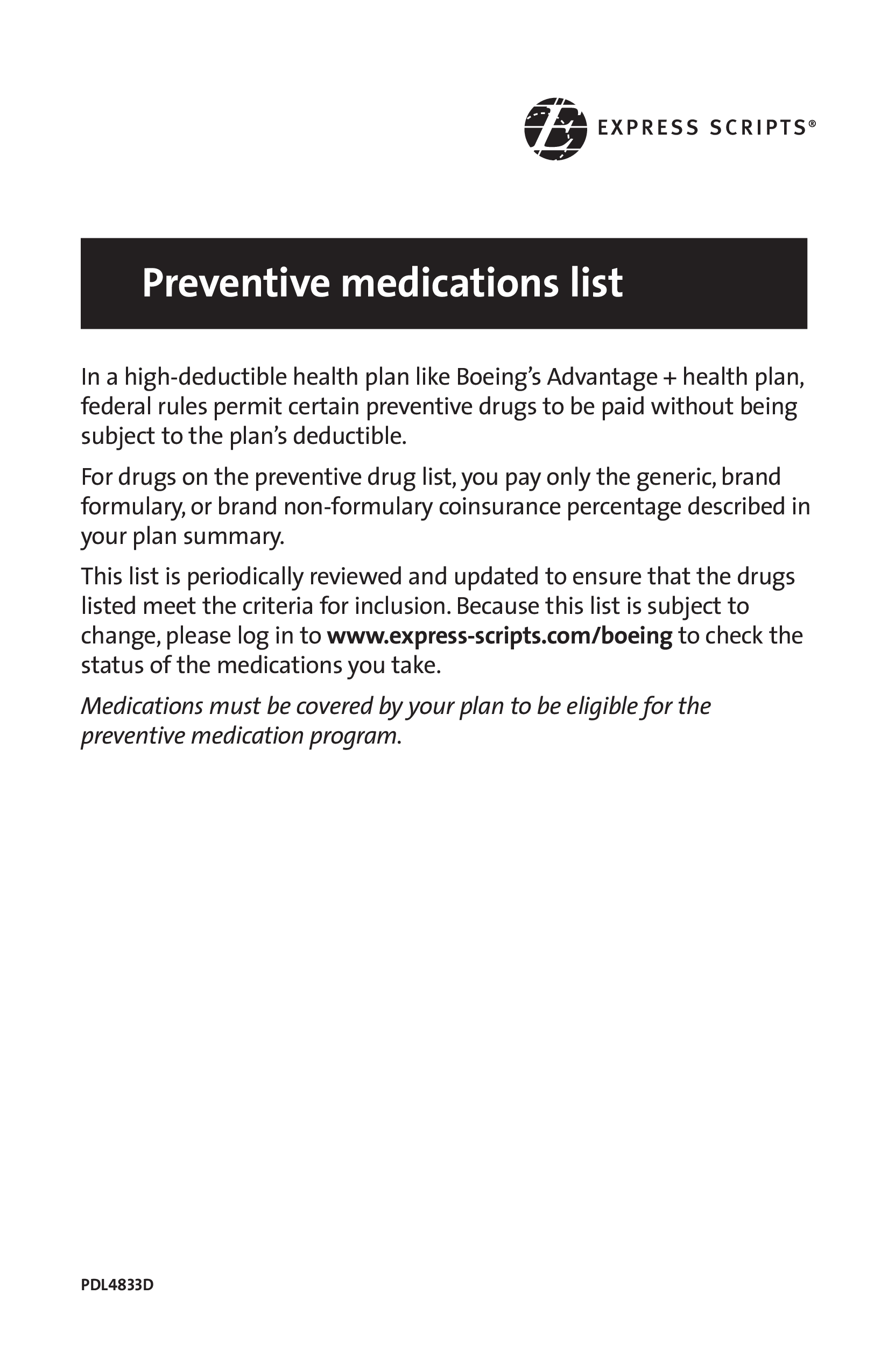 Printable Preventive Medication List 模板