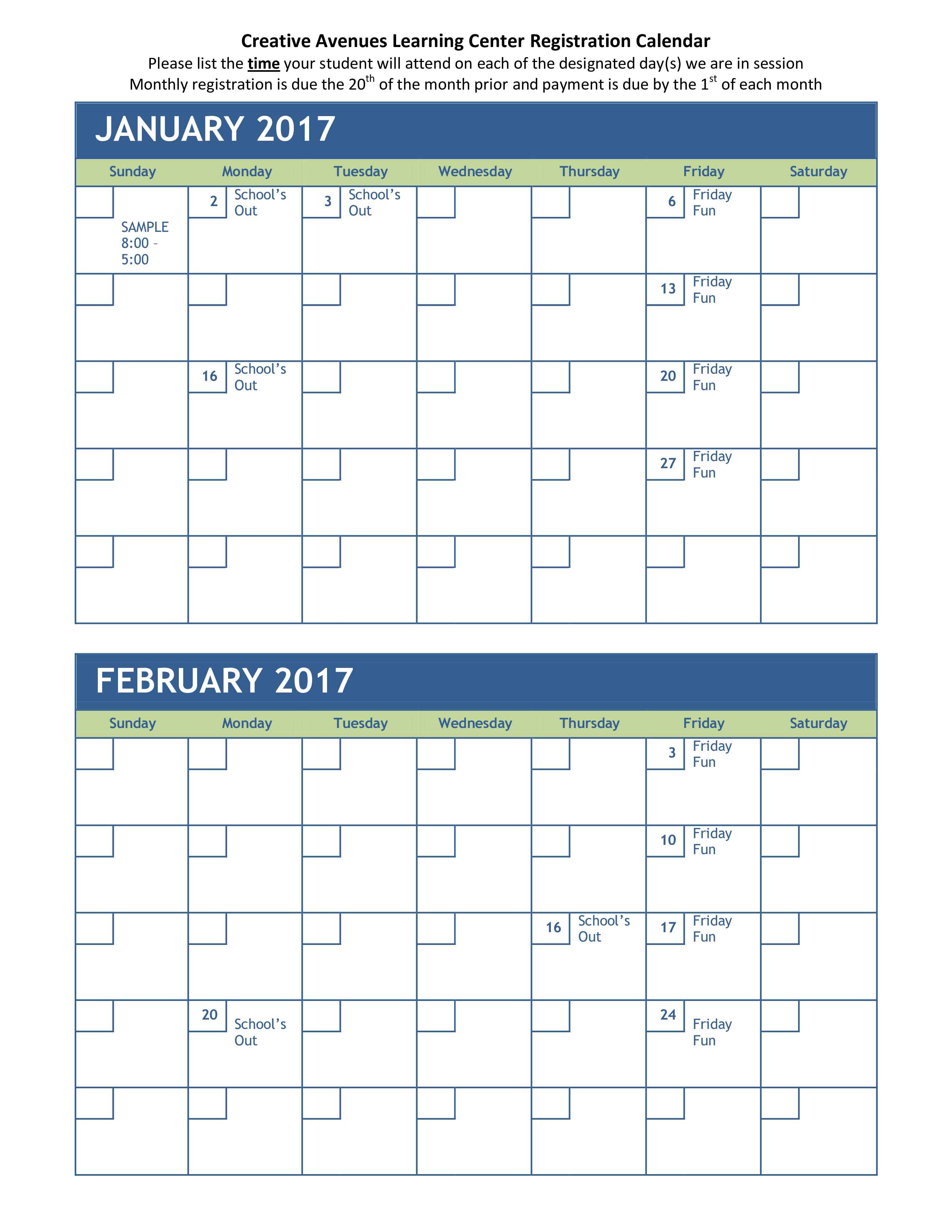 planning calendar per month voorbeeld afbeelding 