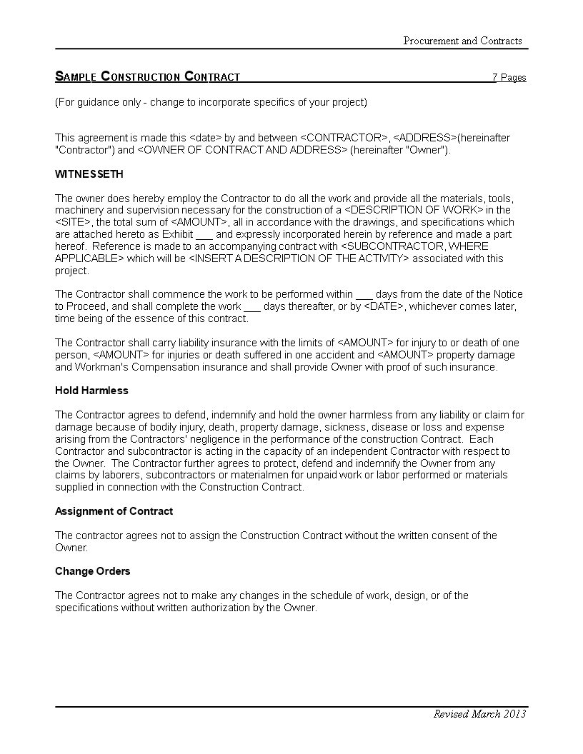 sample construction contract Hauptschablonenbild