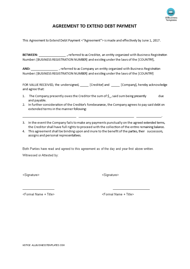 Payment Received Agreement Template