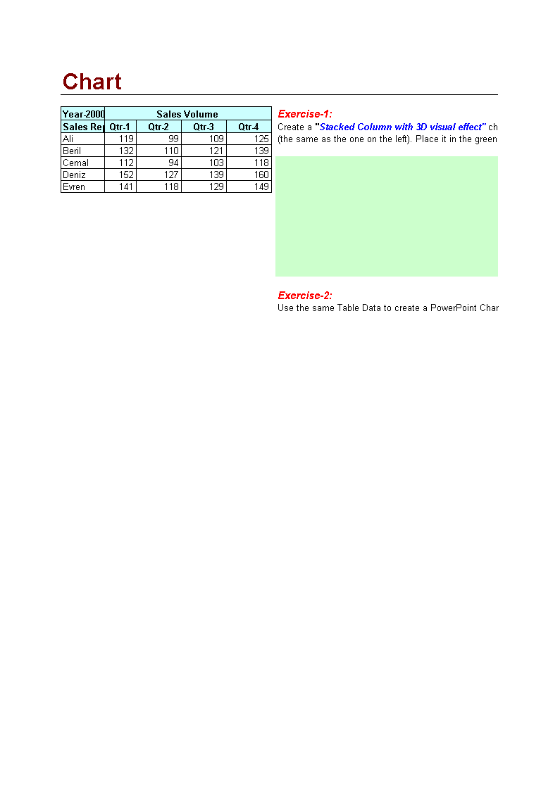 Exercise Chart Excel