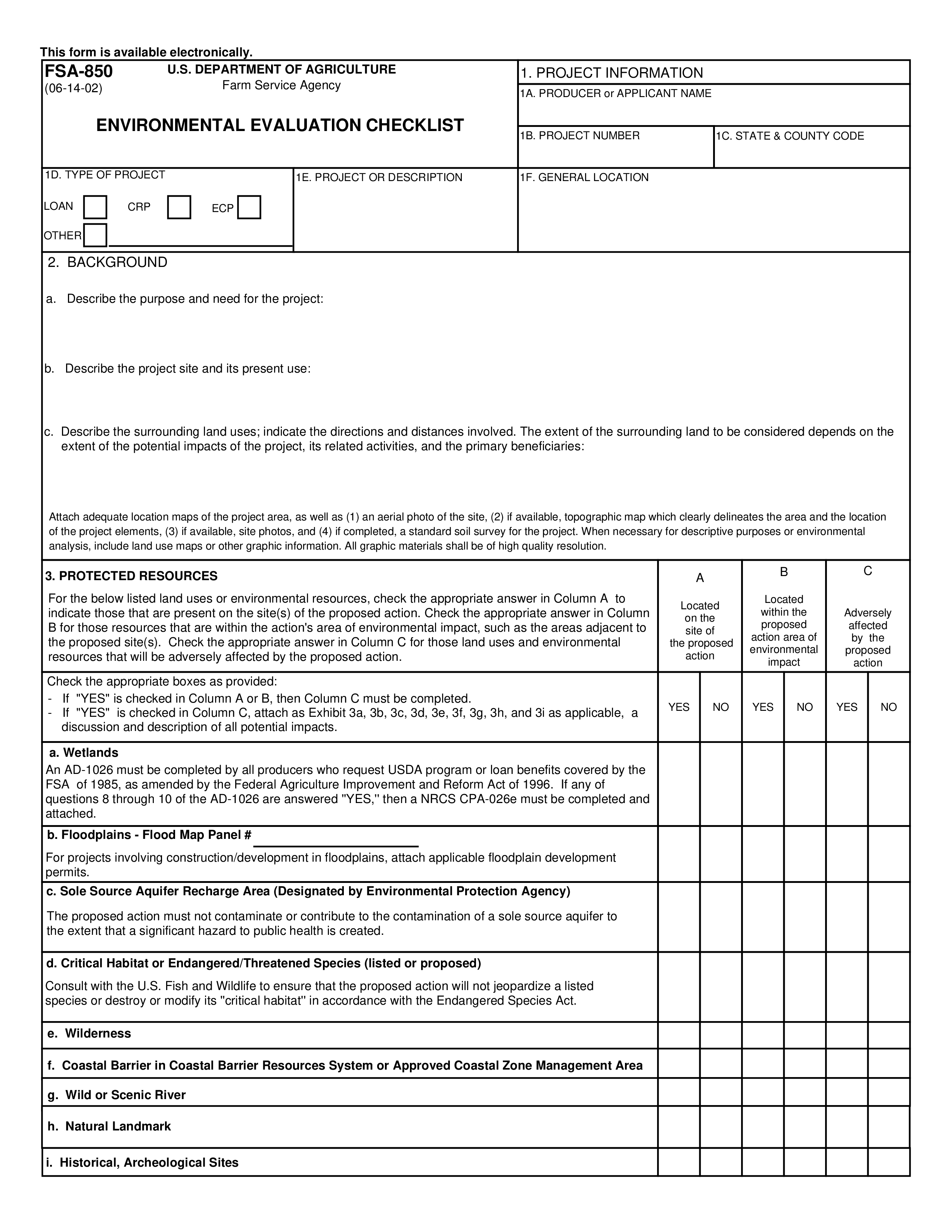 project environmental evaluation checklist voorbeeld afbeelding 