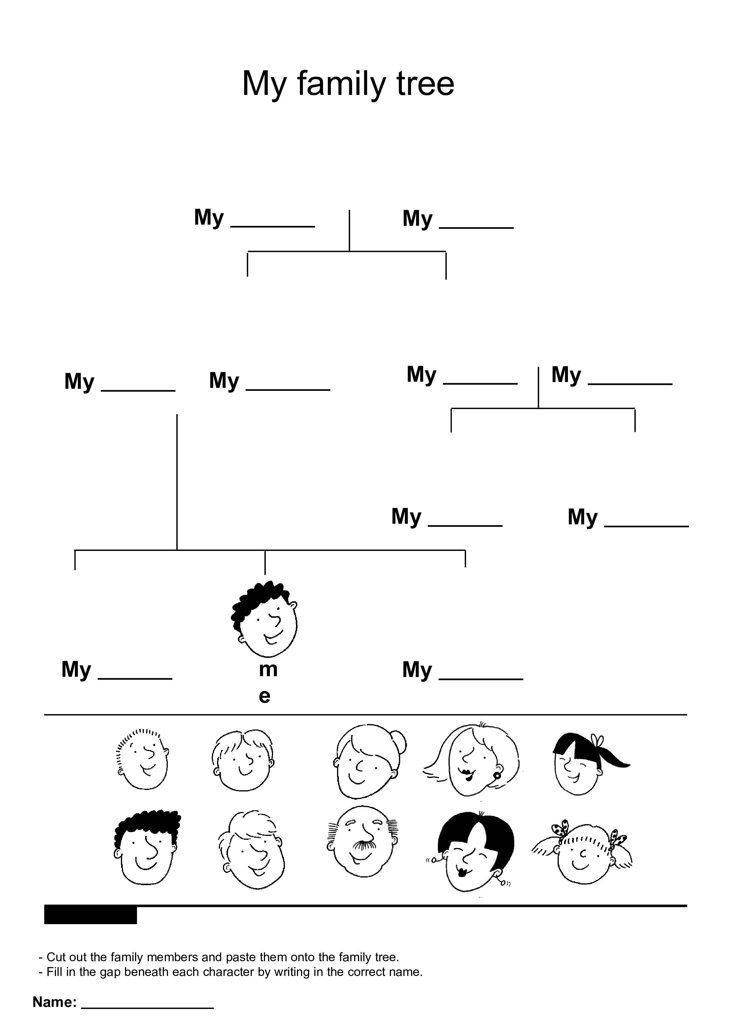 Kostenloses Family Tree Children Within Blank Family Tree Template 3 Generations