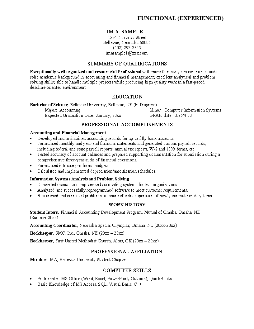 professional business resume sample template
