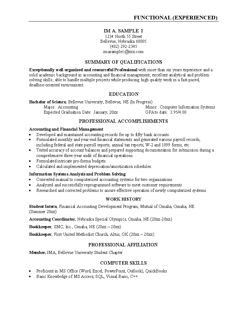 professional business resume sample modèles