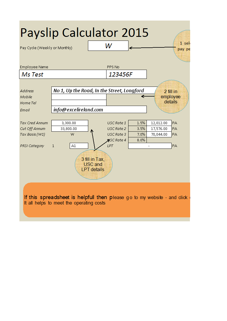 Payroll Template Worksheet Excel 模板