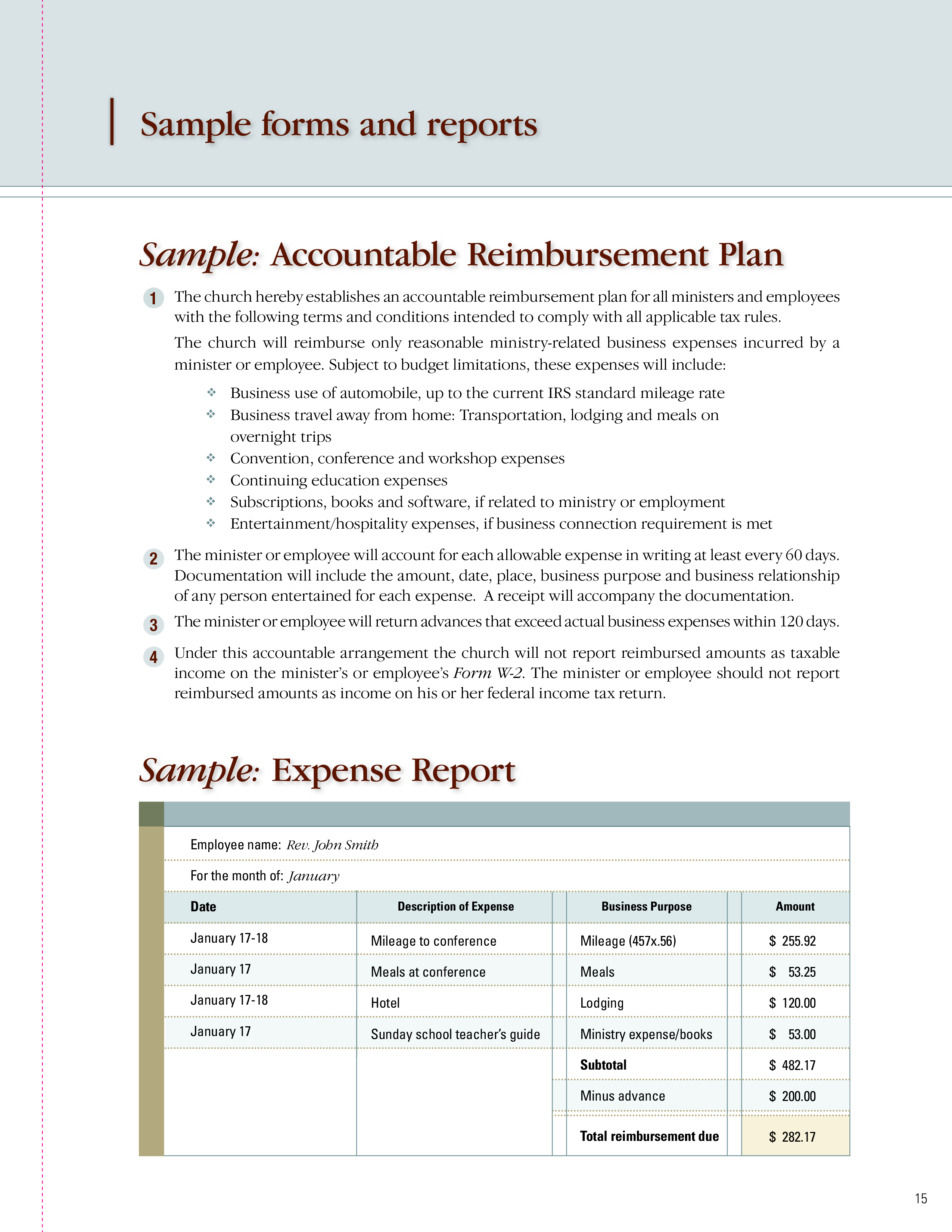 Employee Expense Report Sample 模板