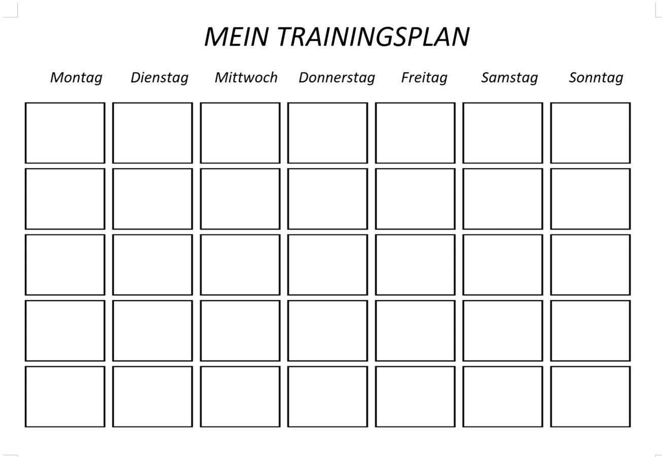 Druckbare Workout-Plan Vorlage 模板