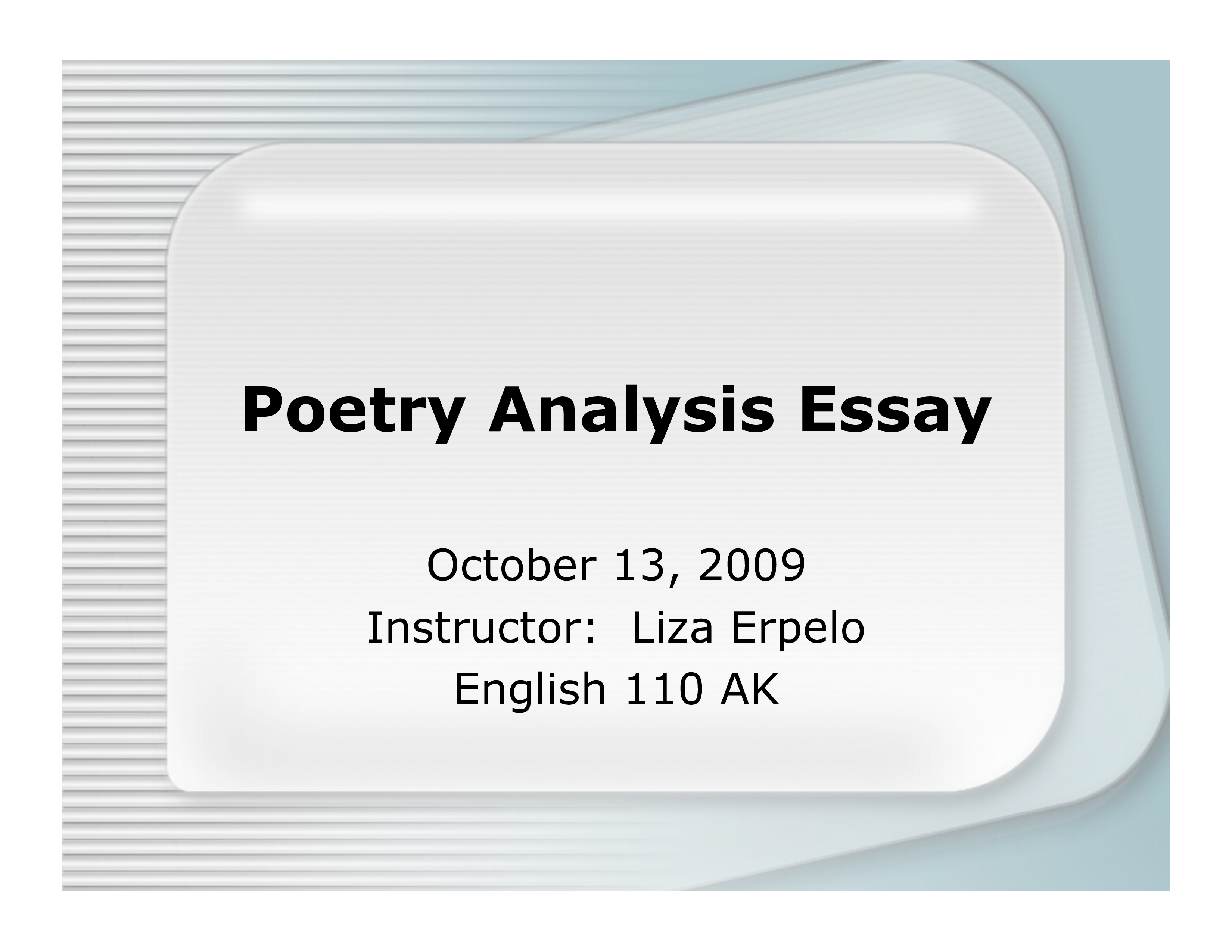 poetry essay format pdf