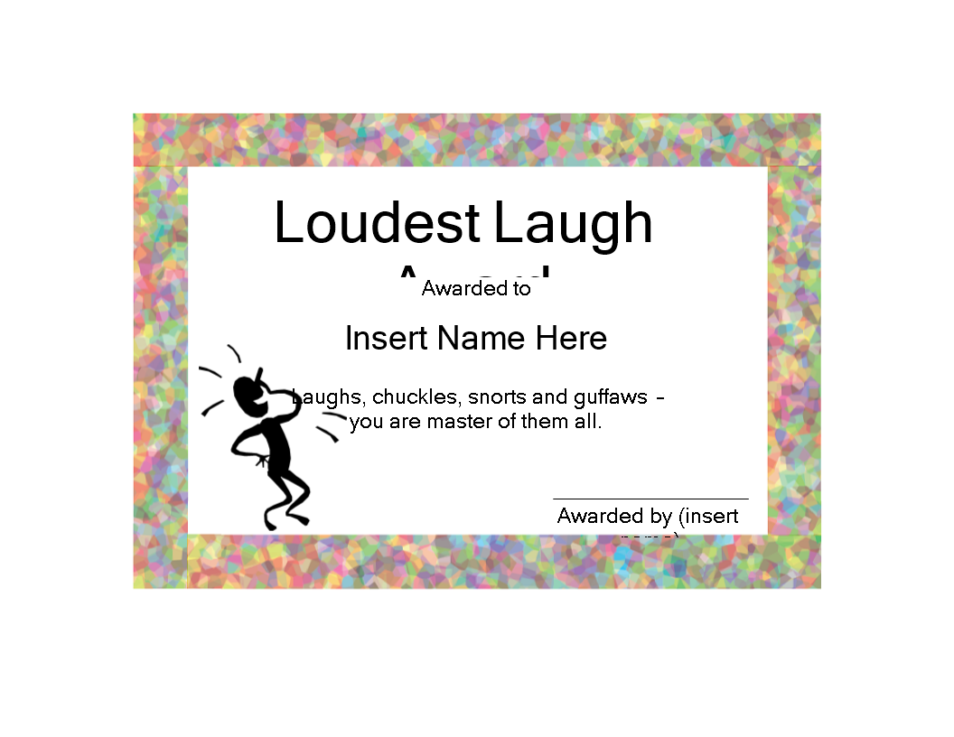 Kostenloses Funny Certificate In Free Funny Award Certificate Templates For Word
