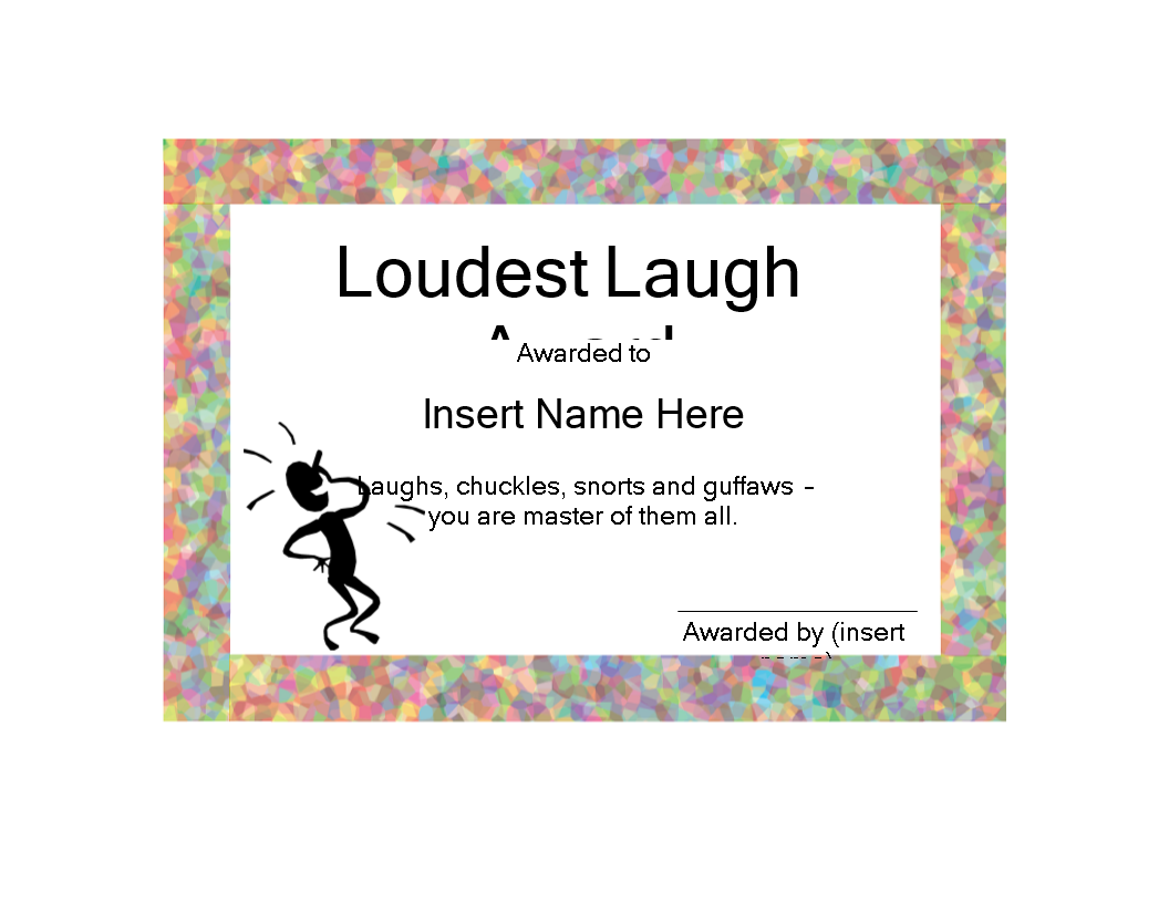 Kostenloses Funny Certificate In Funny Certificate Templates