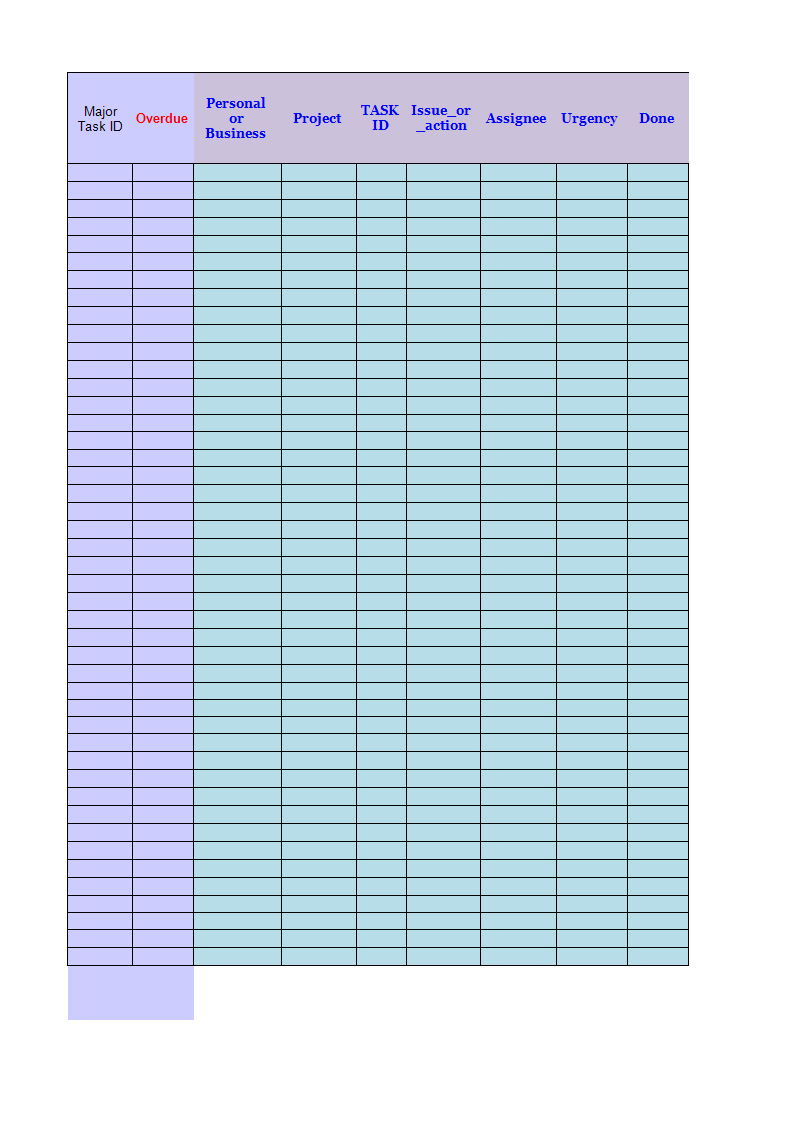 Checklist Template worksheet main image