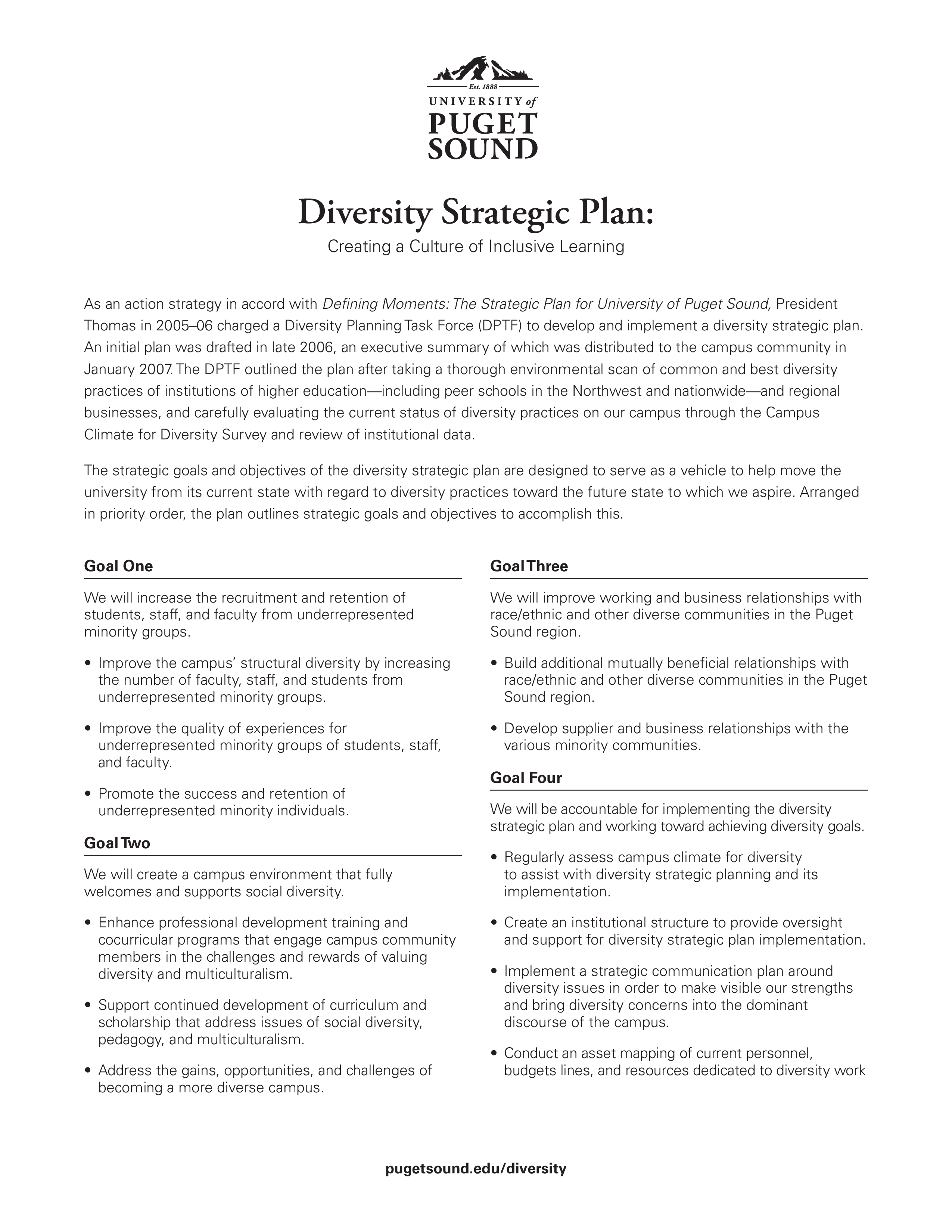 strategic diversity plan outline template