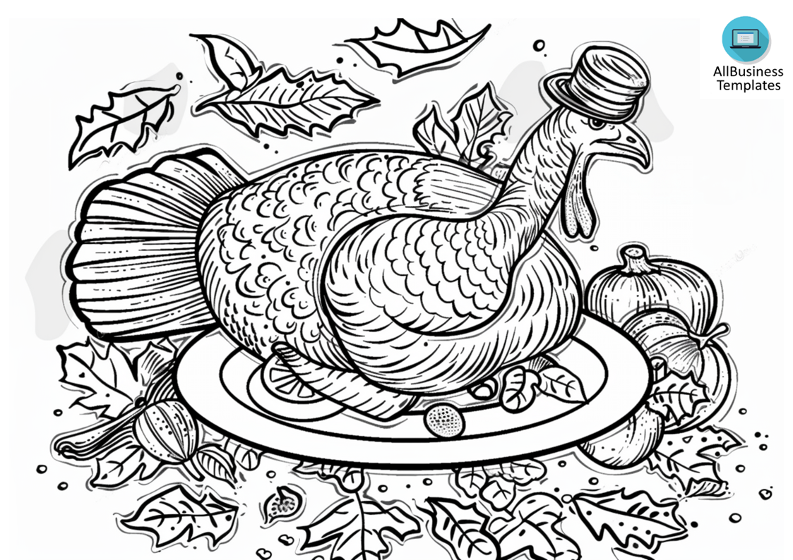 Printable thank you drawing Thanskgiving main image