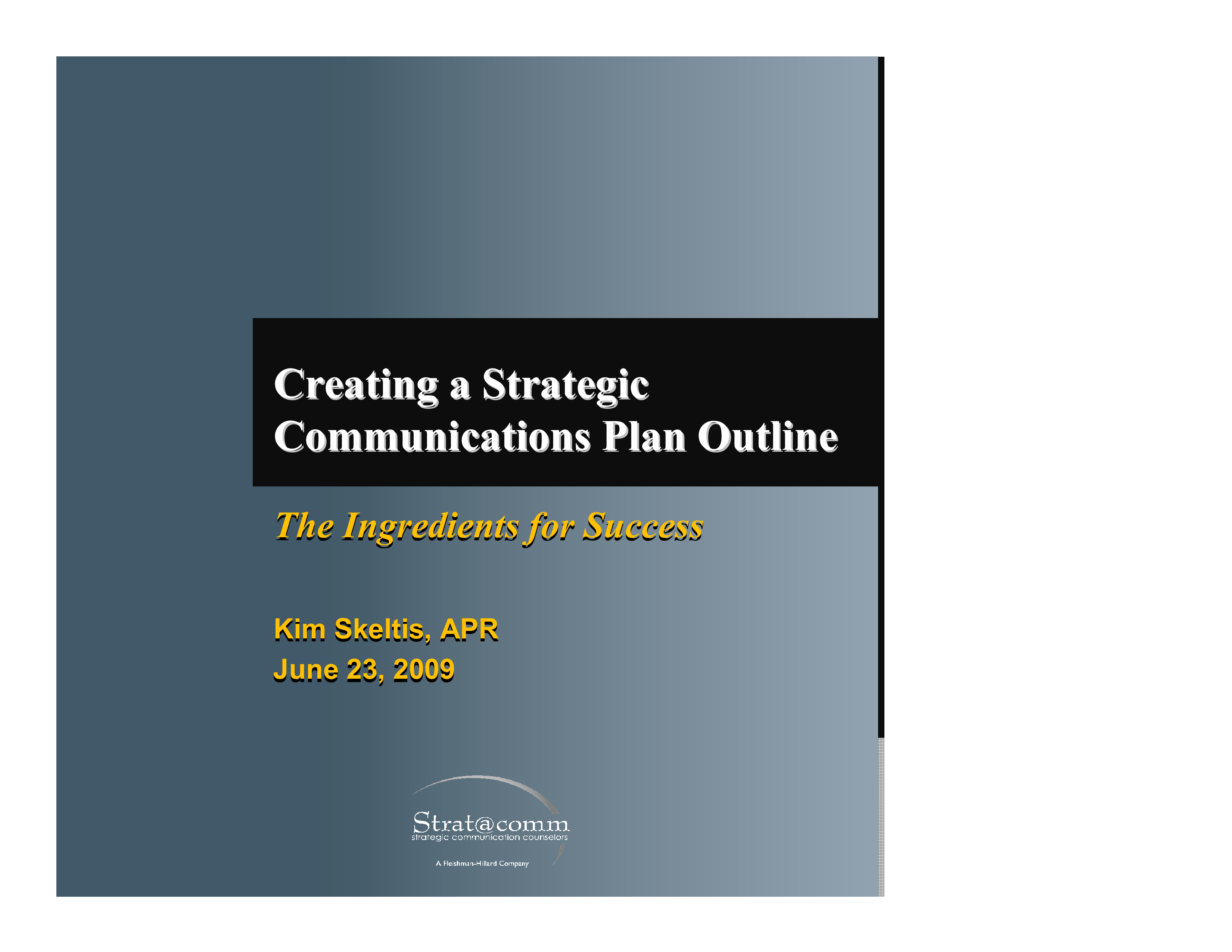 Strategic Communication Plan Outline 模板