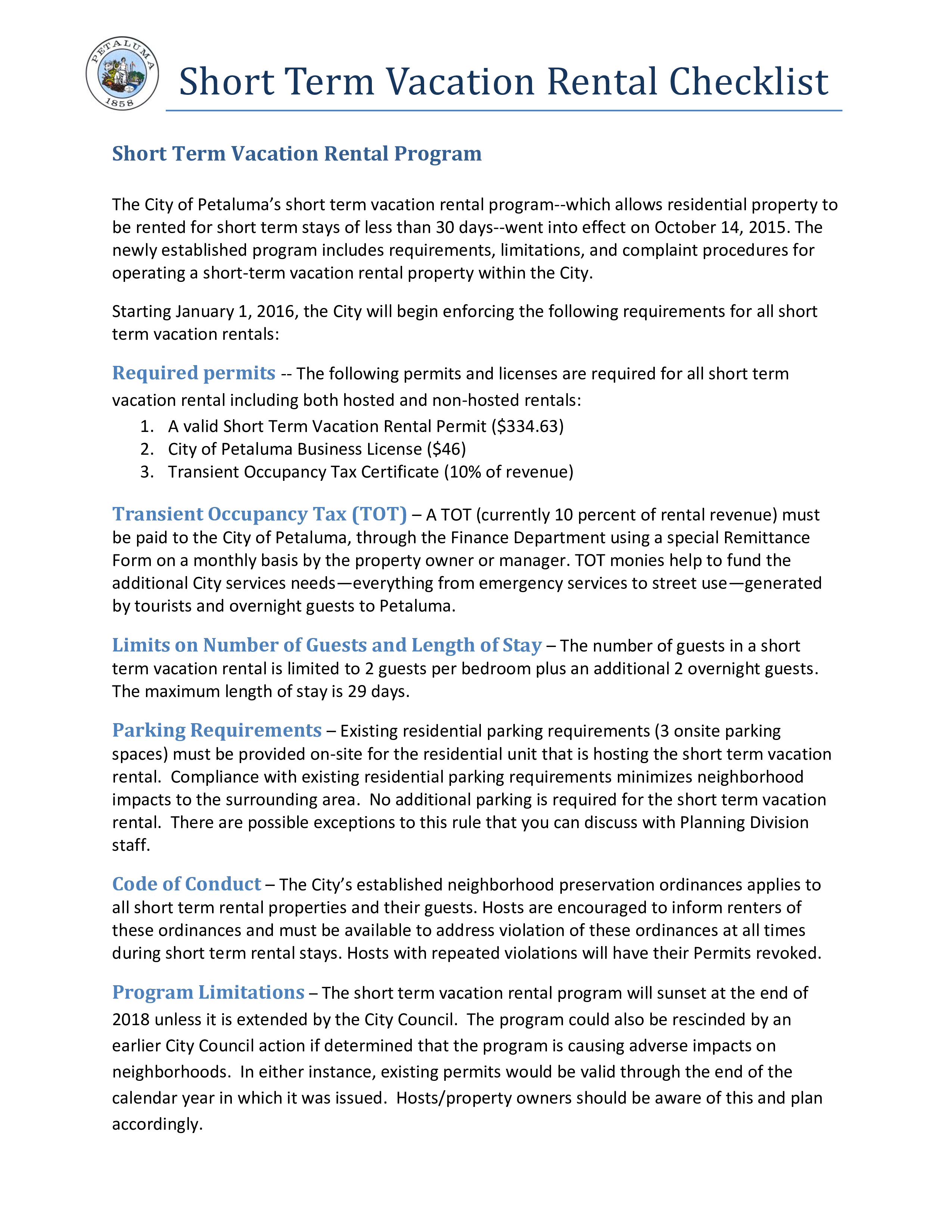 short term vacation rental checklist plantilla imagen principal