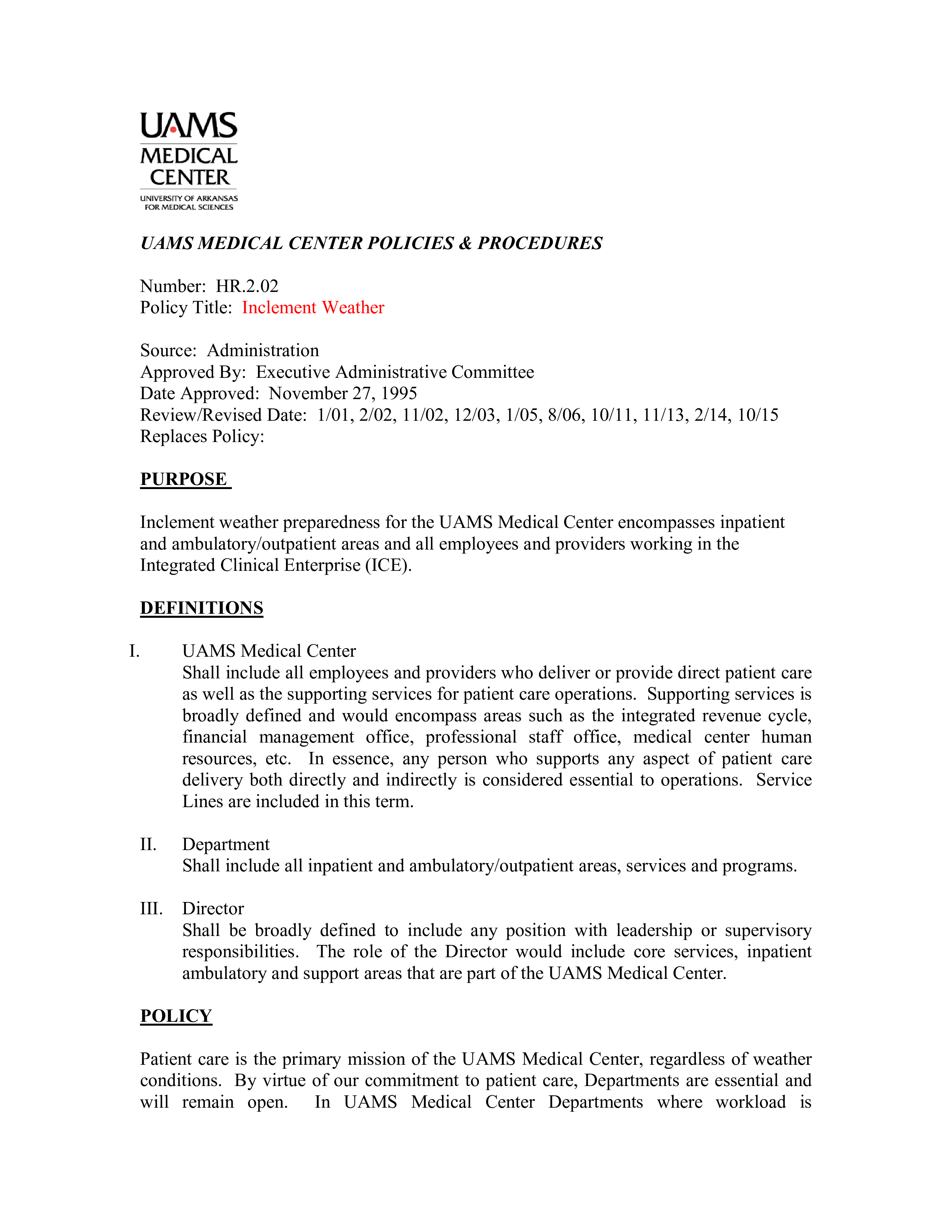 inclement weather policy sample plantilla imagen principal