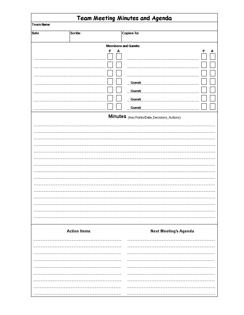 team meeting template